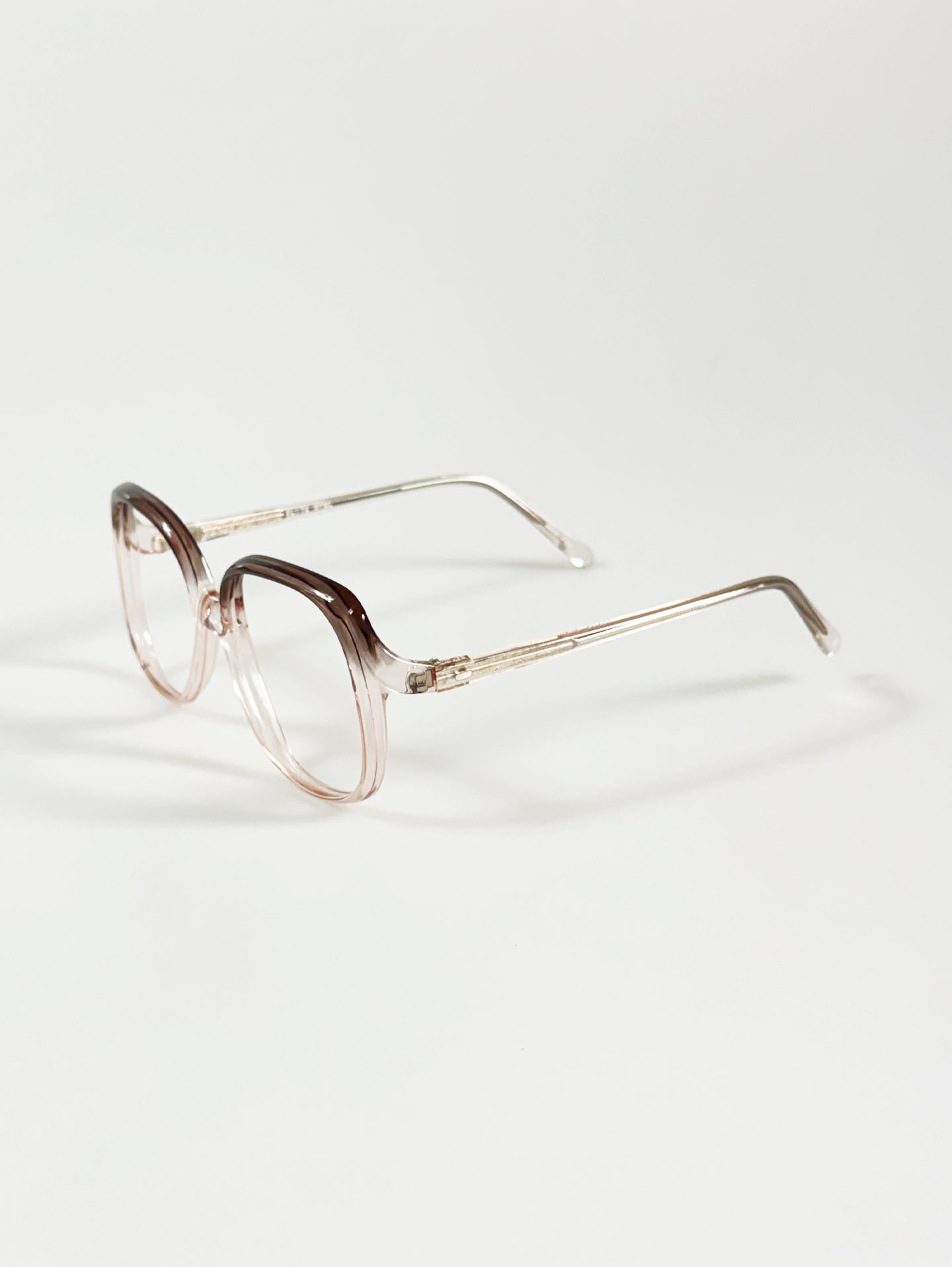 90s ELITE Smoke Crystal Oversized Square Acetate Horn-Rim Glasses