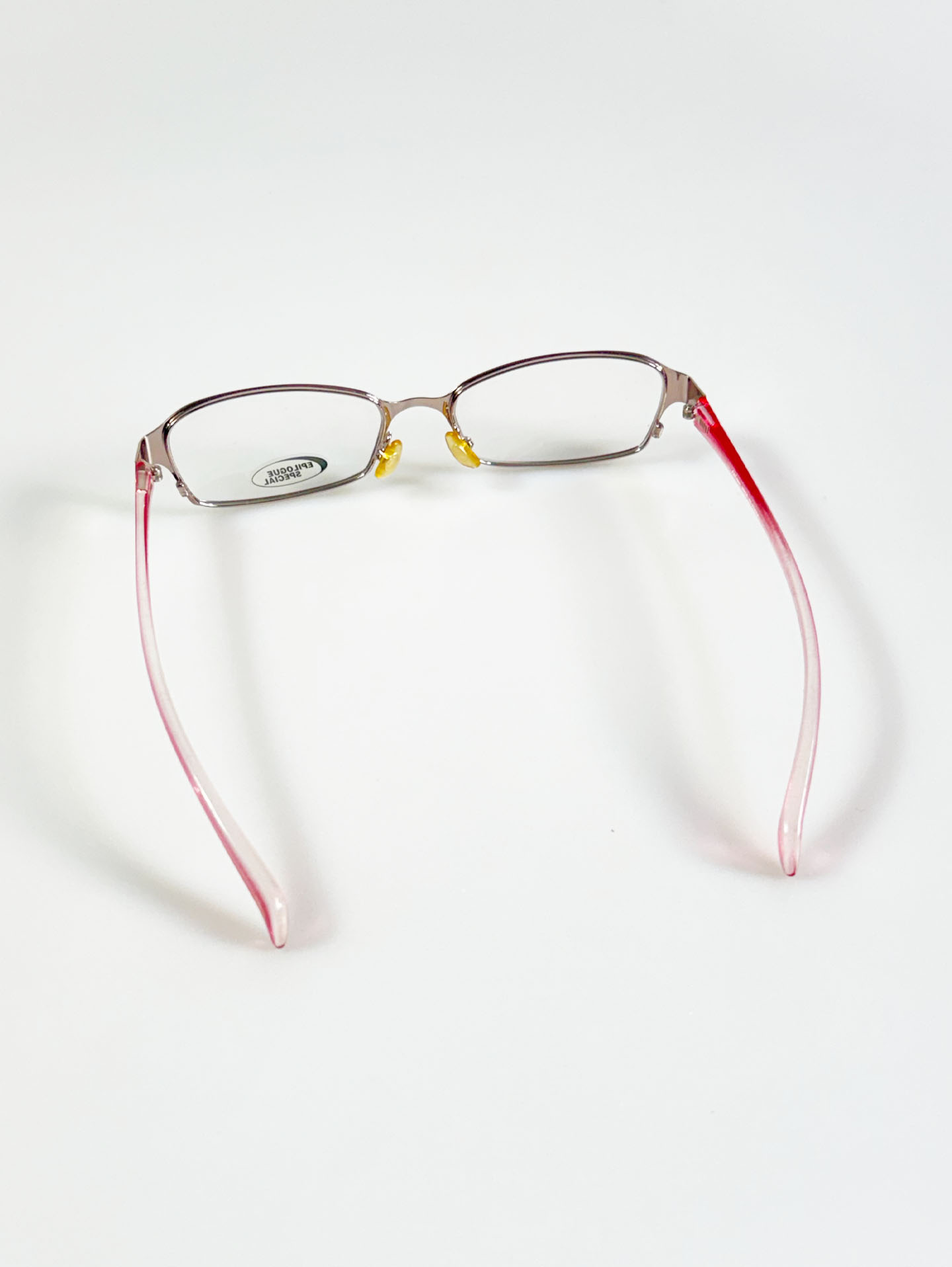 EPILOGUE Silver Slim Square Metal Frame Glasses