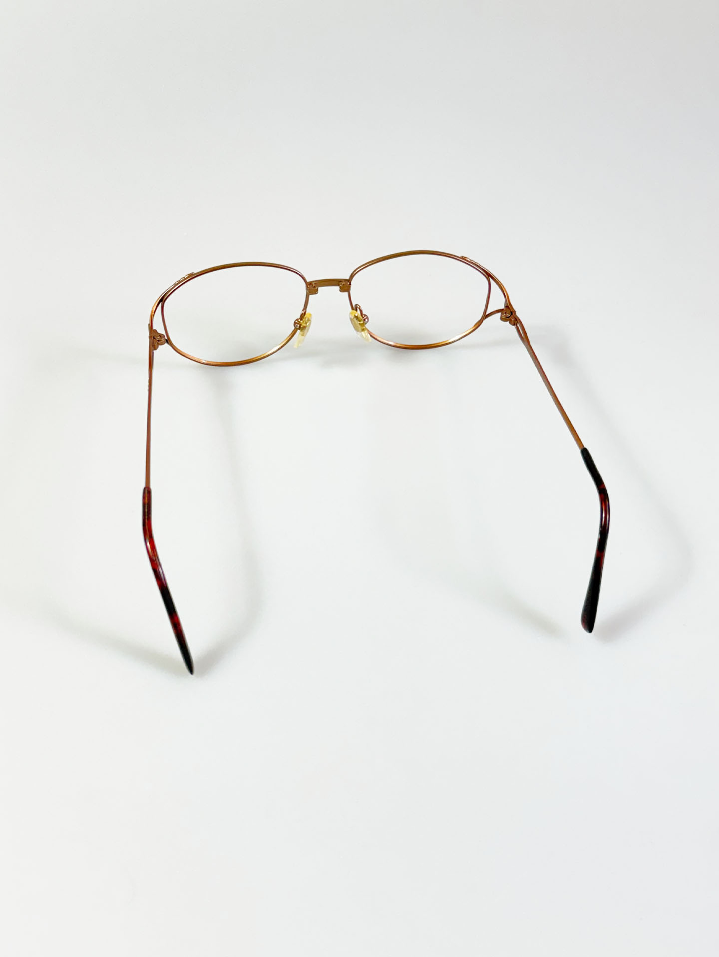 90’s OTIC Bronze Brown Slim Oval Metal Frame Glasses