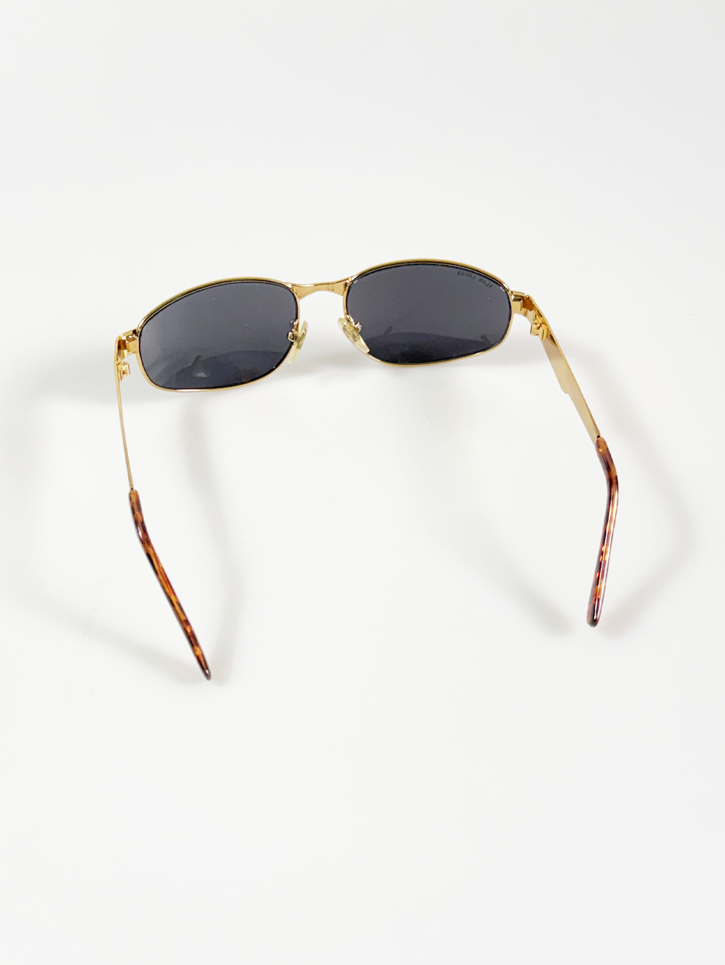Gold Slim Square Metal Frame Sunglasses