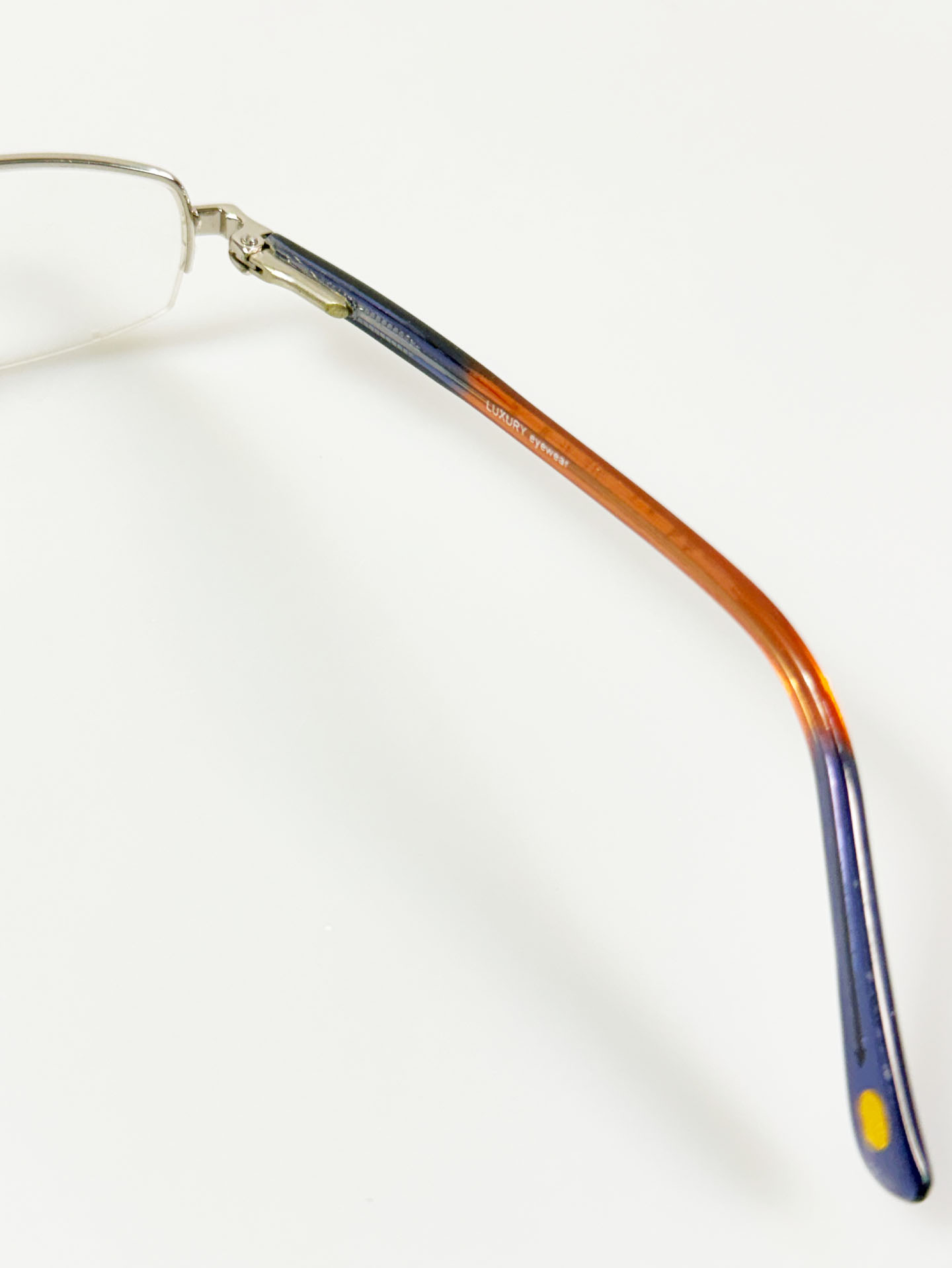 LUXURY Eyewear Silver Half-Rim Metal Glasses