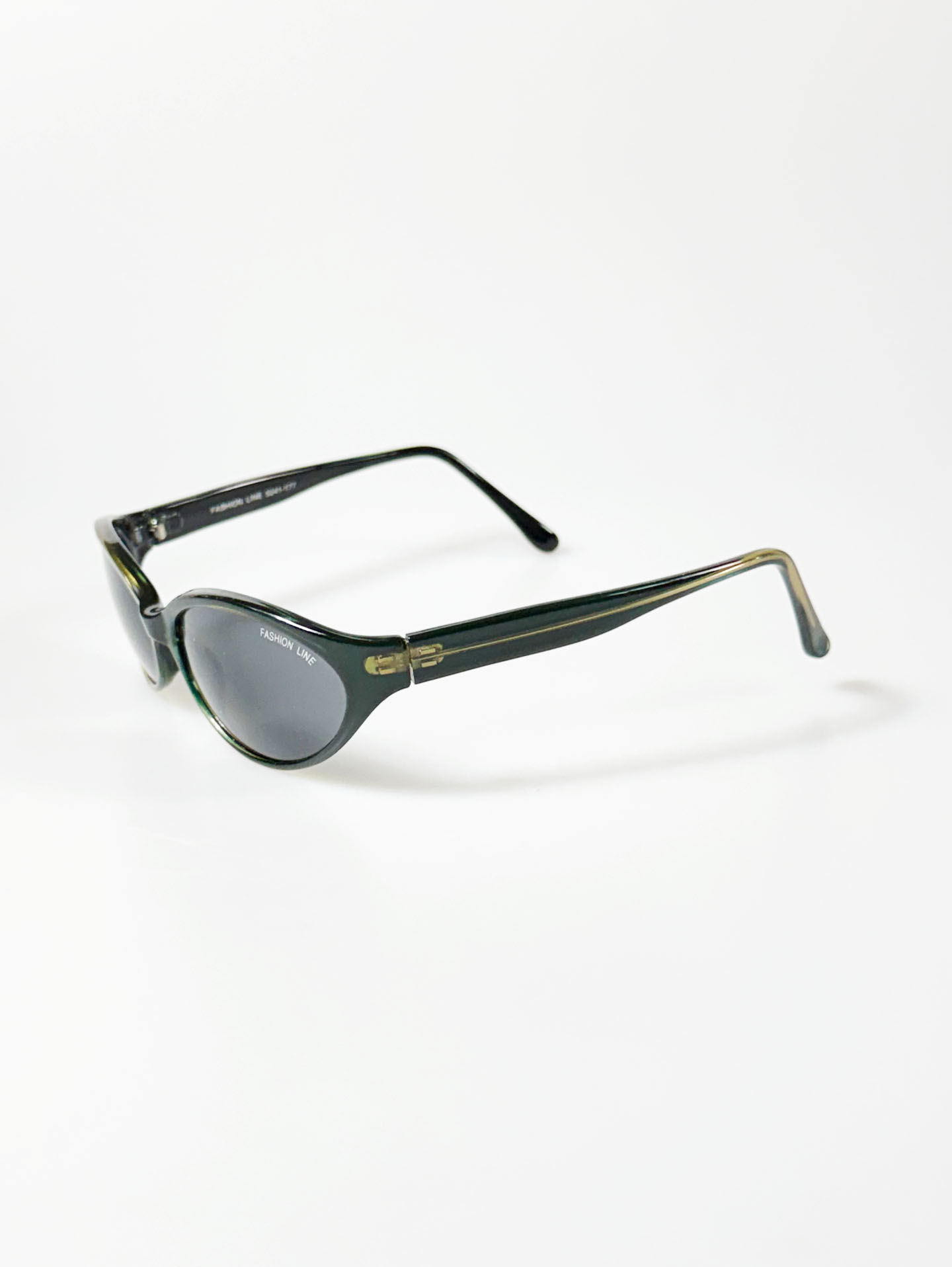 90's FASHION LINE Dark Green Bold Oval Sunglasses