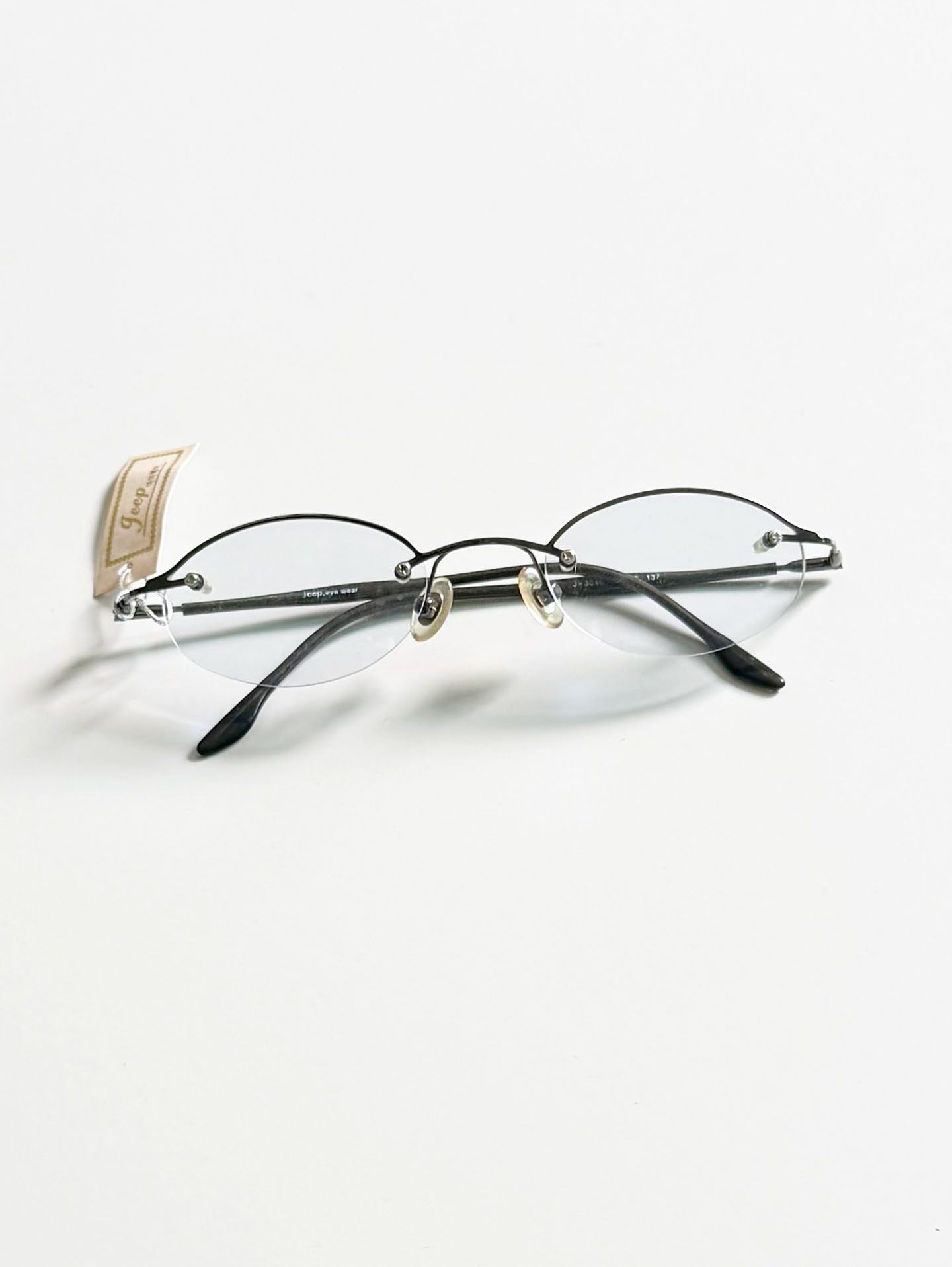 JEEP Semi-Rimless Oval Gunmetal Glasses