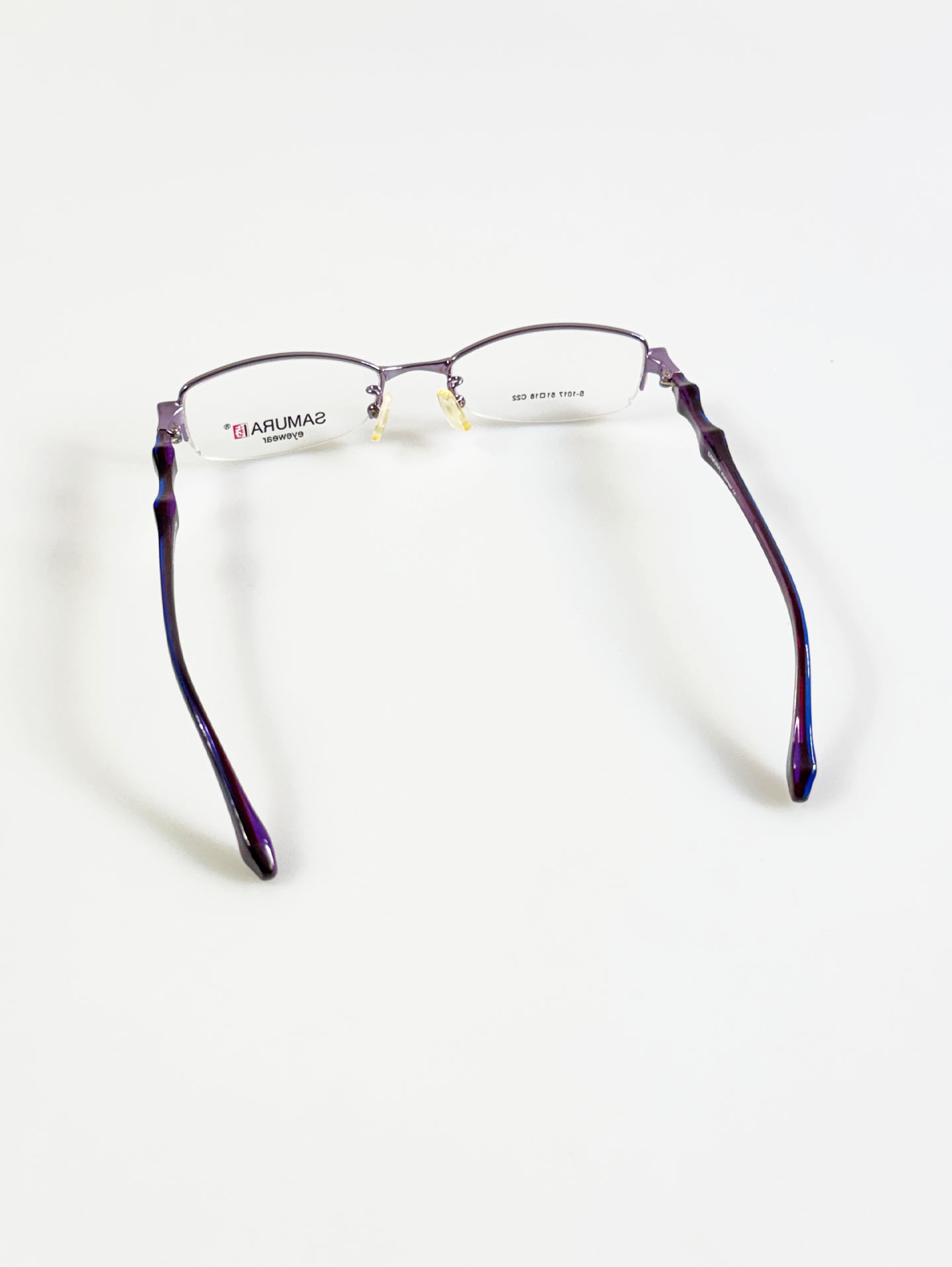 SAMURAI Eyewear Lavender Half-Rim Metal Glasses