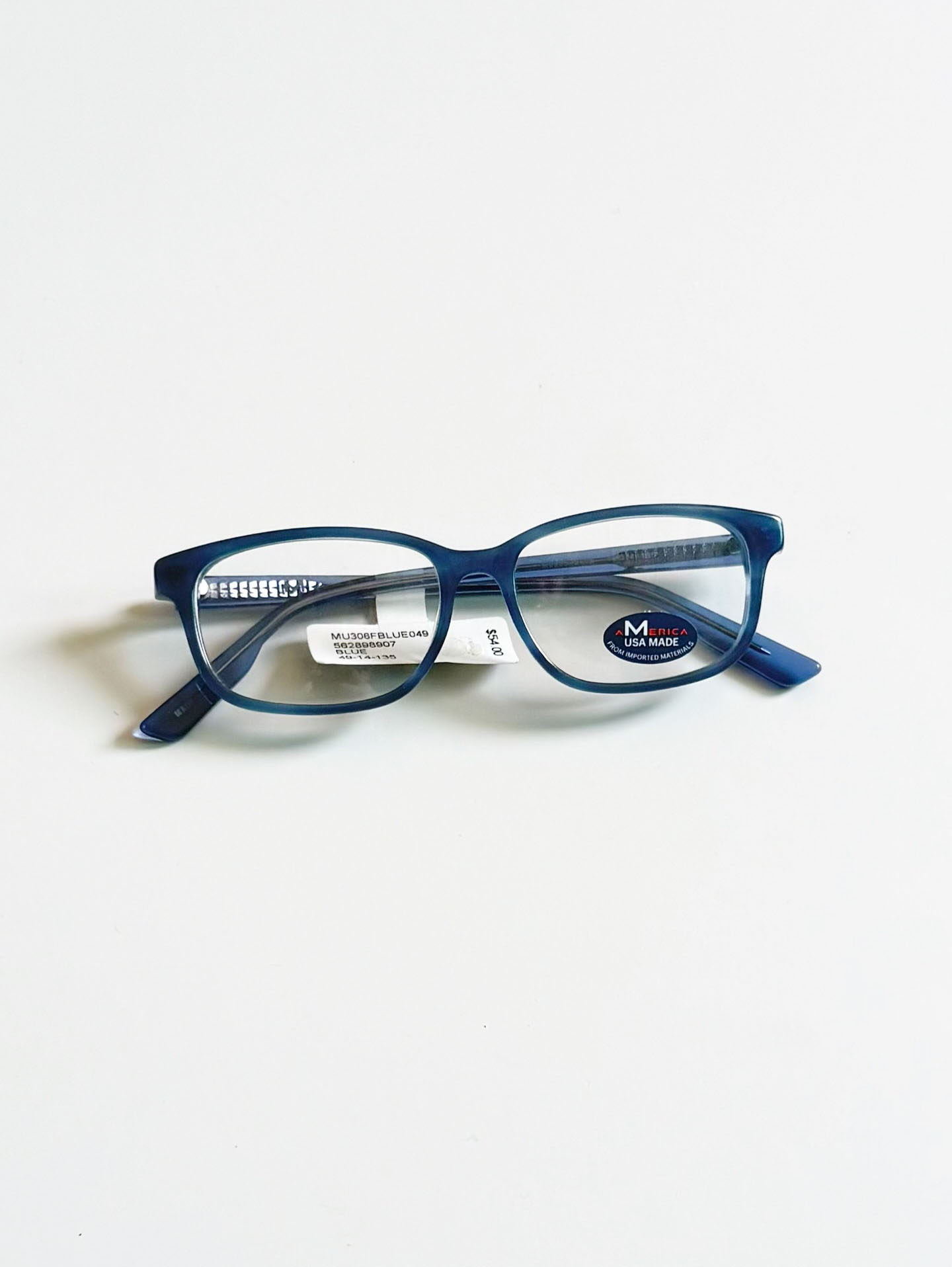 M AMERICA Blue Acetate Bold Square Glasses