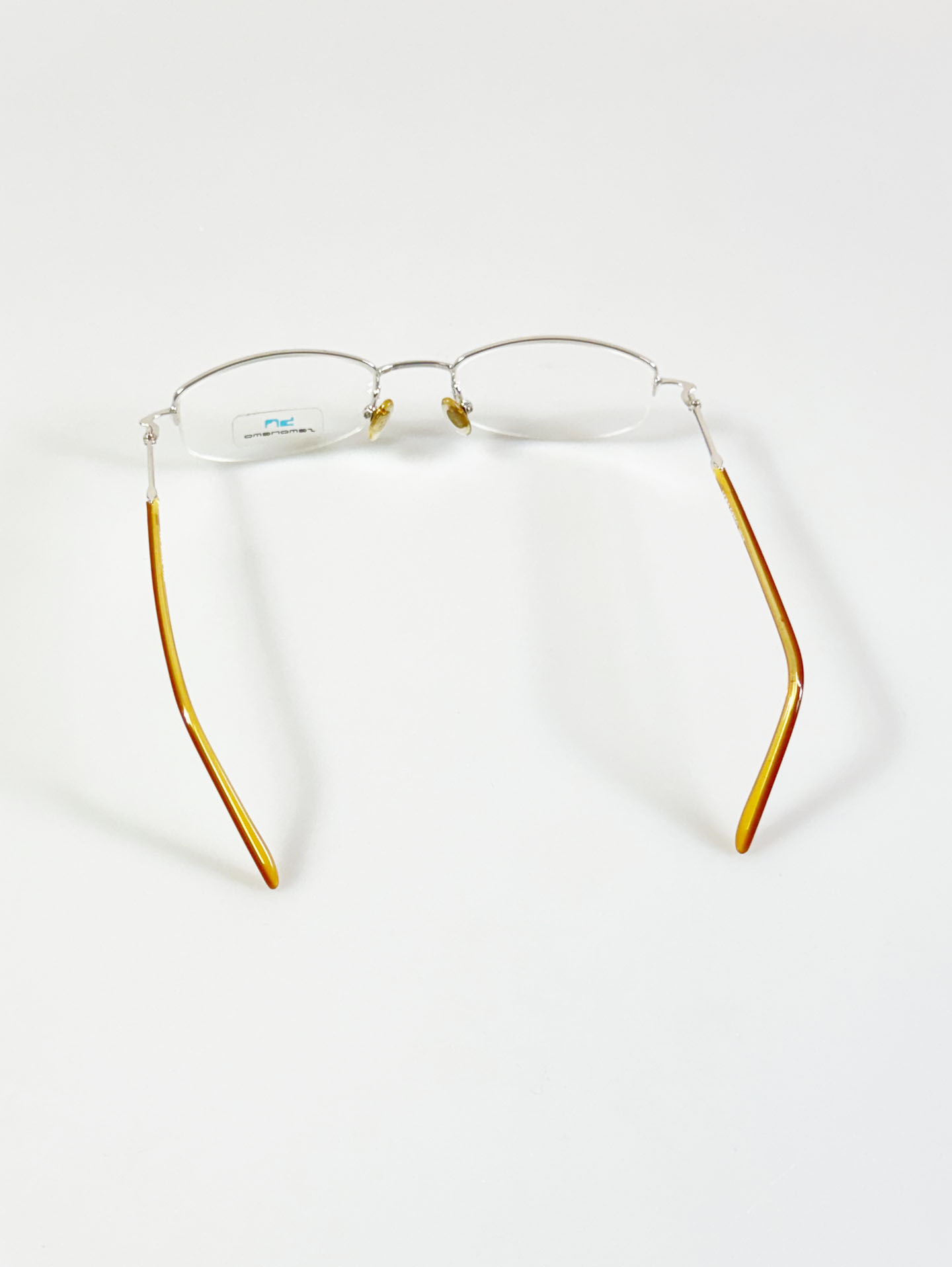 SEMONEMO Eyewear Silver Square Half-Rim Metal Glasses