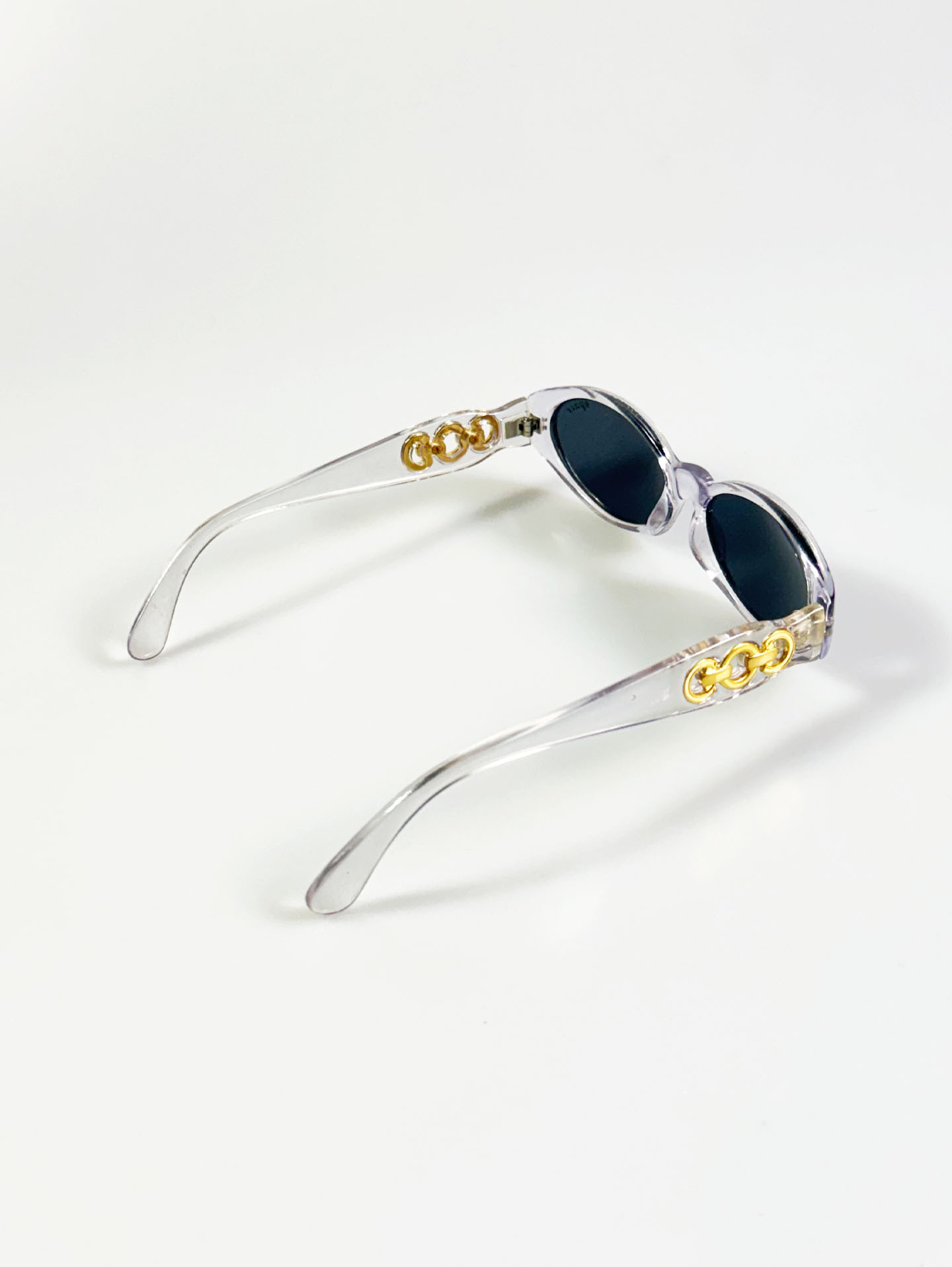 90's SPACE Clear Bold Oval Sunglasses