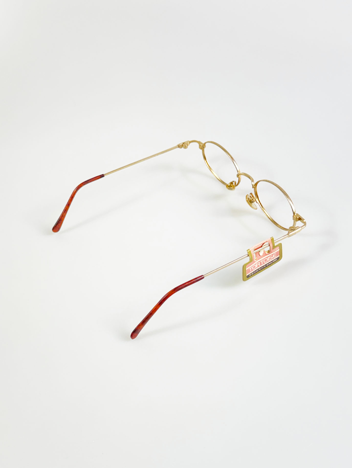 90’s TORTOISE Oval Gold Metal Frame Glasses