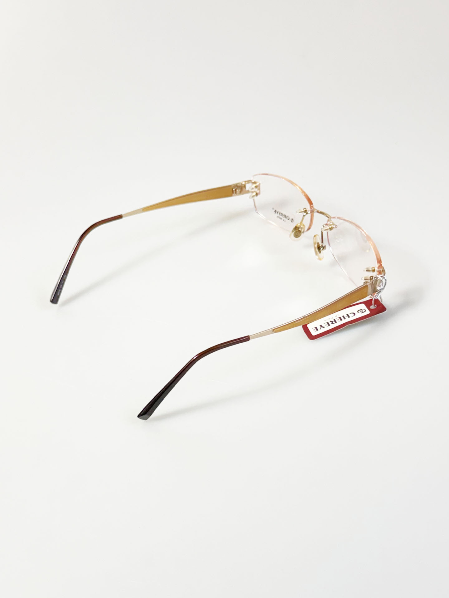 CHEREYE LA PARIS Gold Rimless Square Frame Glasses