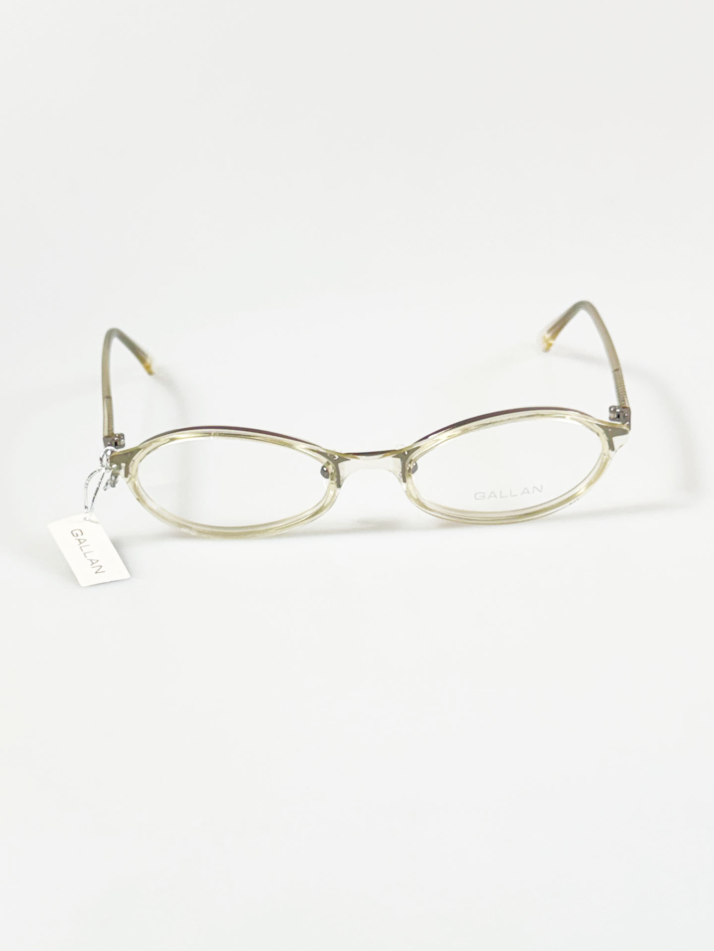 GALLAN Clear Champagne Slim Oval Combination Frame Glasses