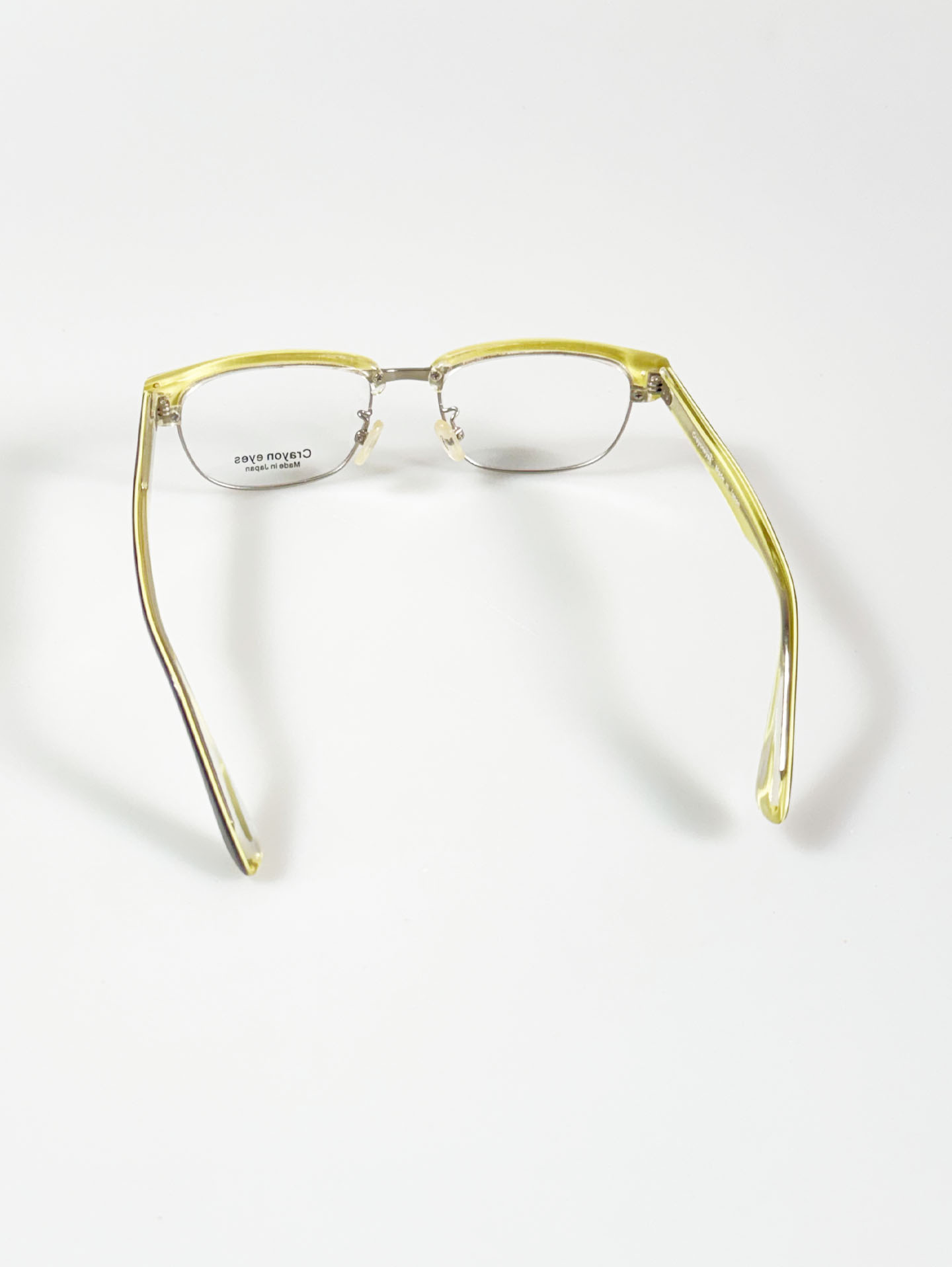 CRAYON EYES Black & Lime Browline Square Combination Frame Glasses