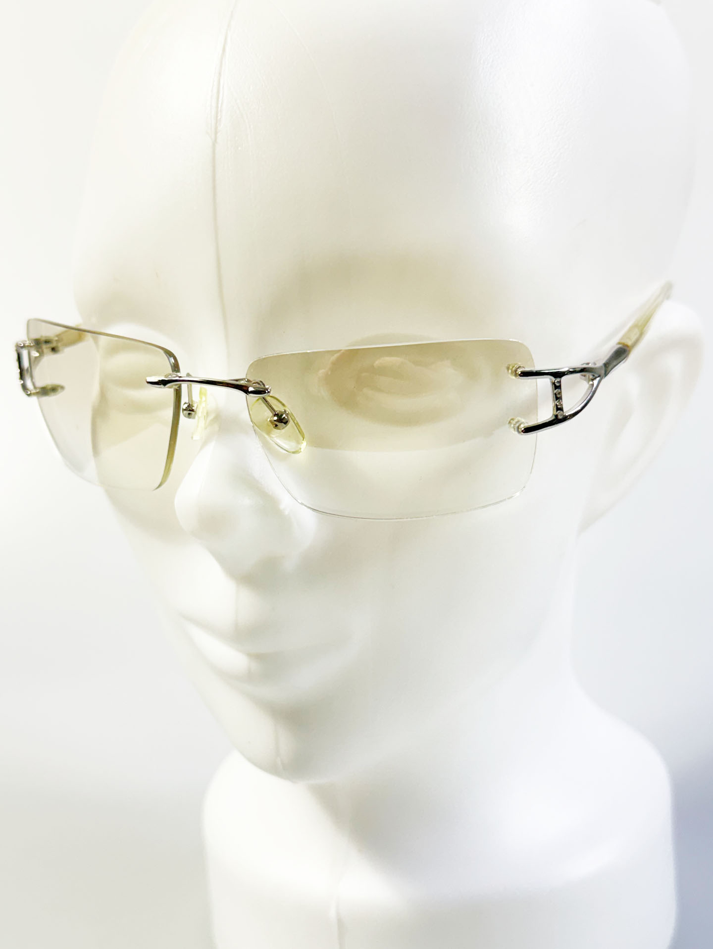 CAPRIO Rimless Square Metal Tinted Sunglasses