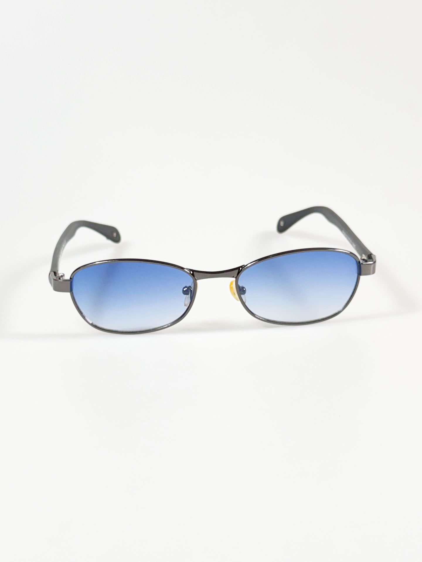 90's VALENTINO RUDY Gunmetal Slim Oval Tint Sunglasses