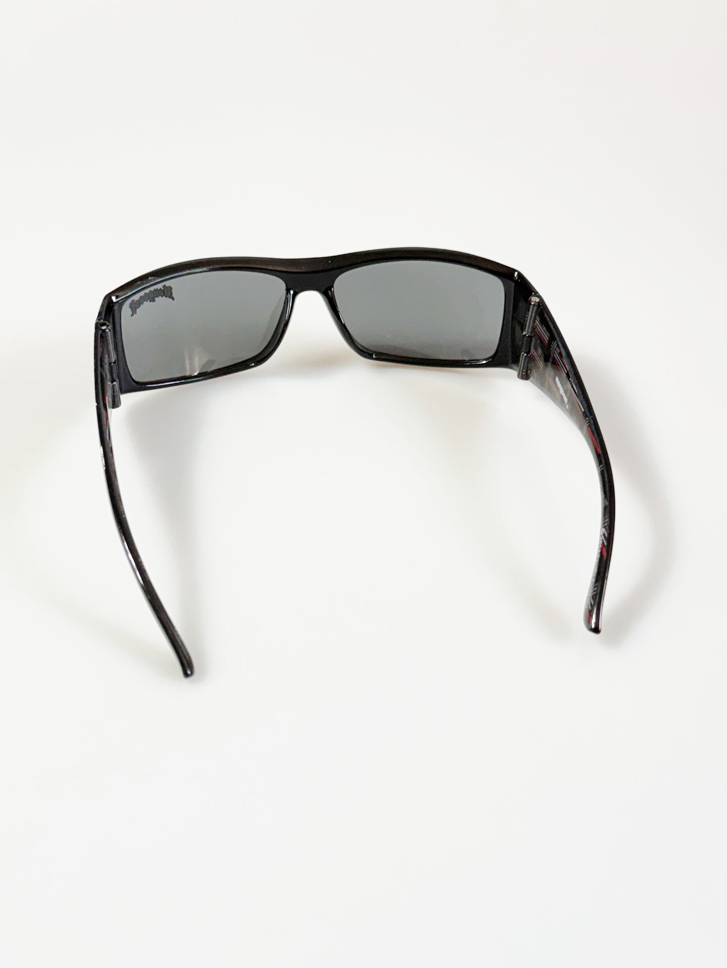 90's MONGOOSE Black Wraparound Splash Graphic Sunglasses