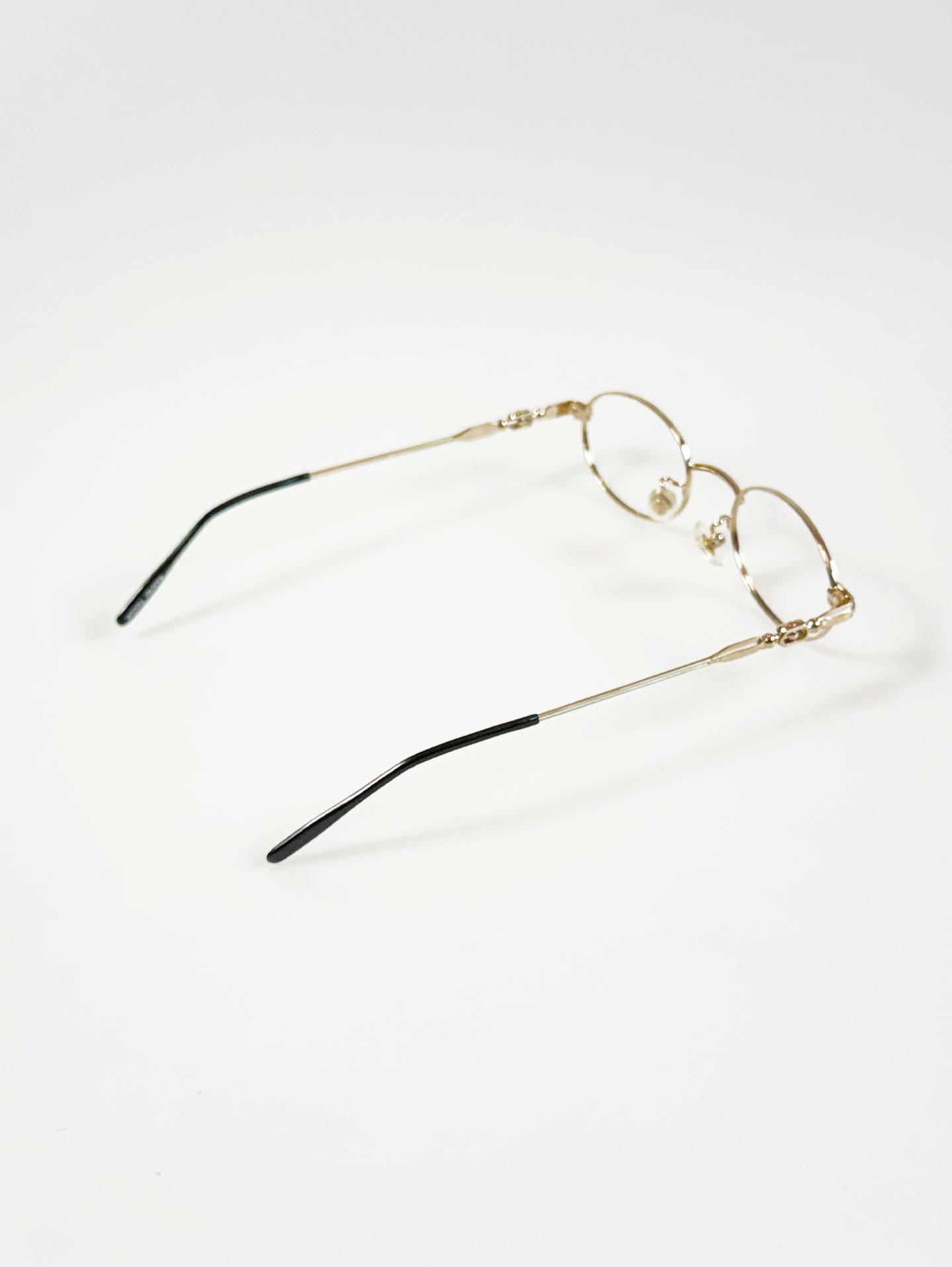 90's P.S.C. FASHION Gold Slim Oval Metal Frame Glasses