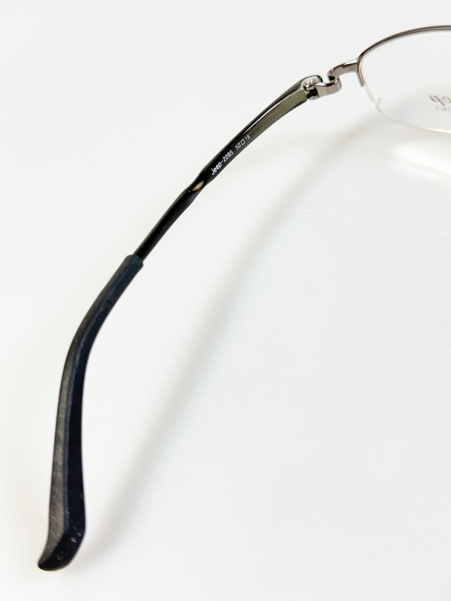 JEEP Dark Silver Semi-Rimless Square Metal Frame Glasses
