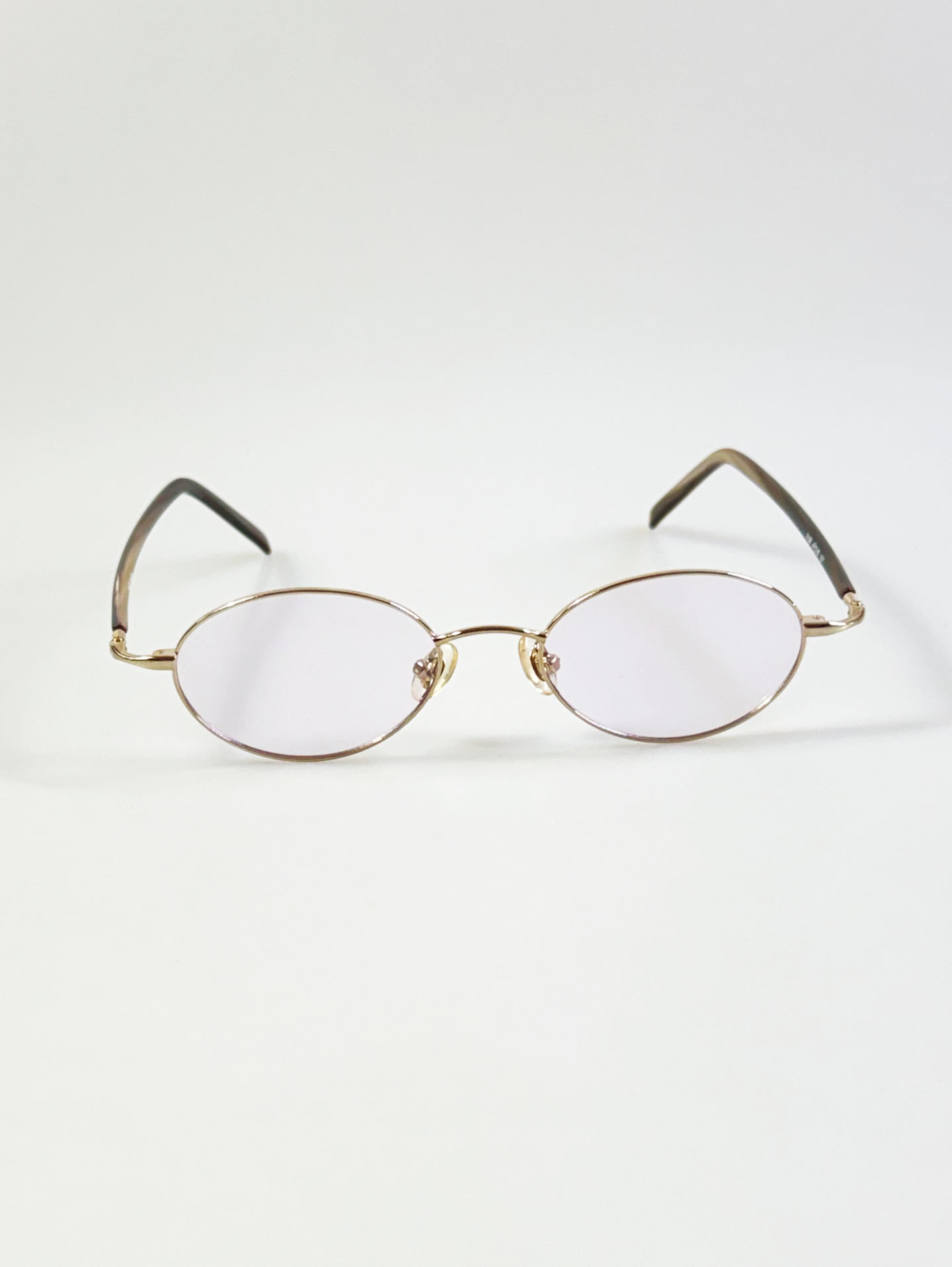 R&B Eyewear Gold Slim Oval Metal Tint Glasses