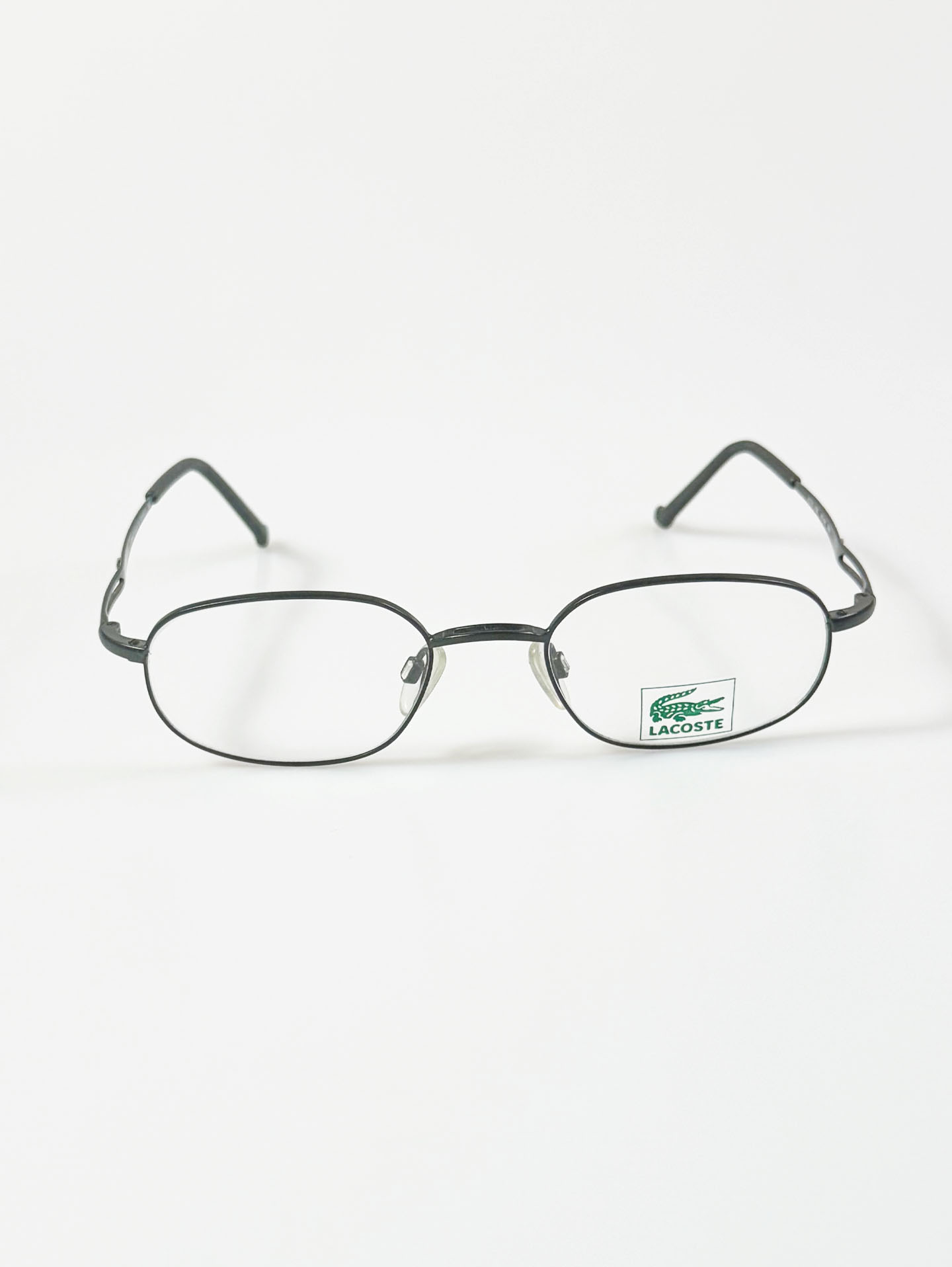 90’s LACOSTE Slim Oval Matte Black Metal Glasses