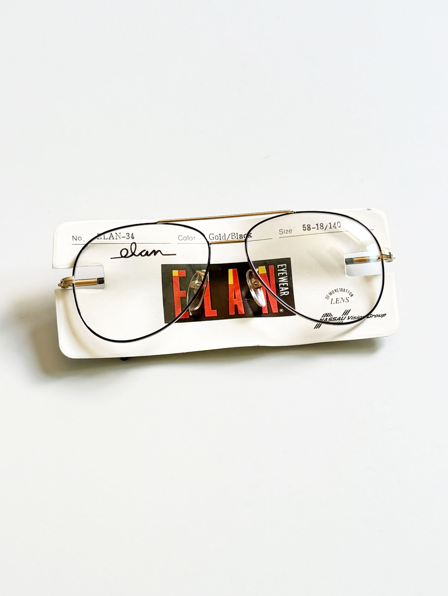 90's ELAN Gold Aviator Metal Frame Glasses