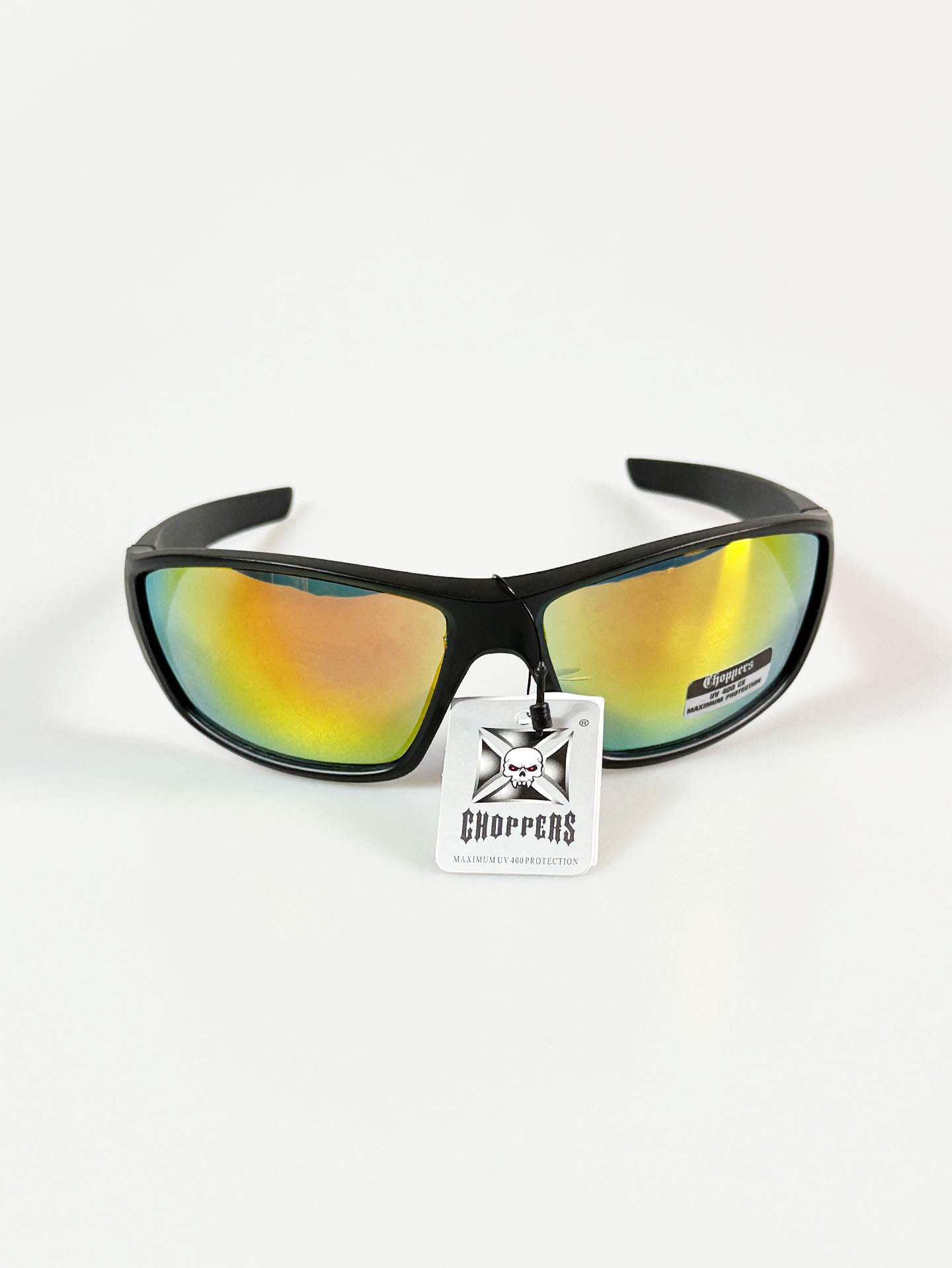 CHOPPERS Wraparound Matte Black Square Frame Sunglasses