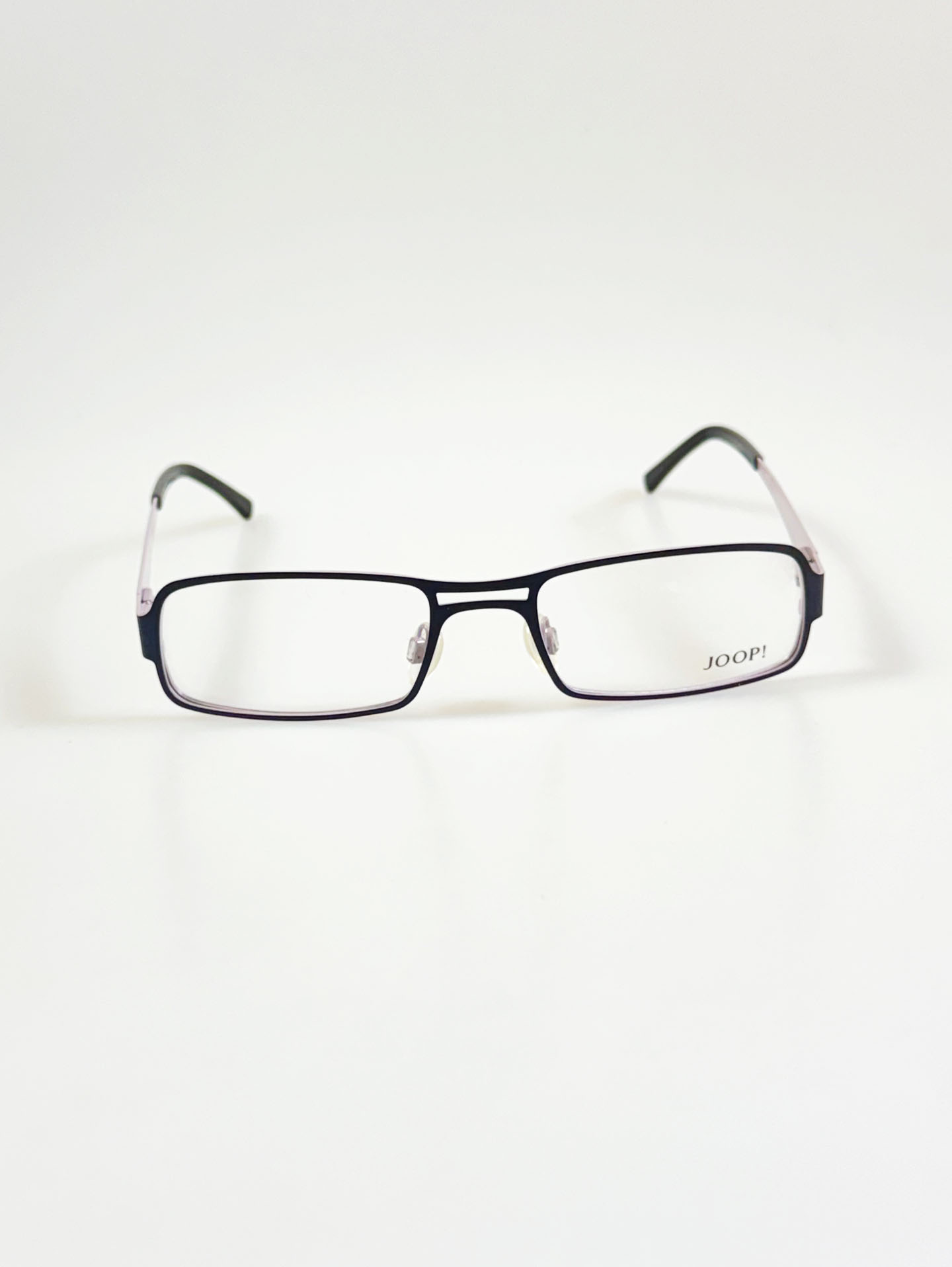 JOOP! Two-Tone Double Bridge Slim Square Metal Frame Glasses
