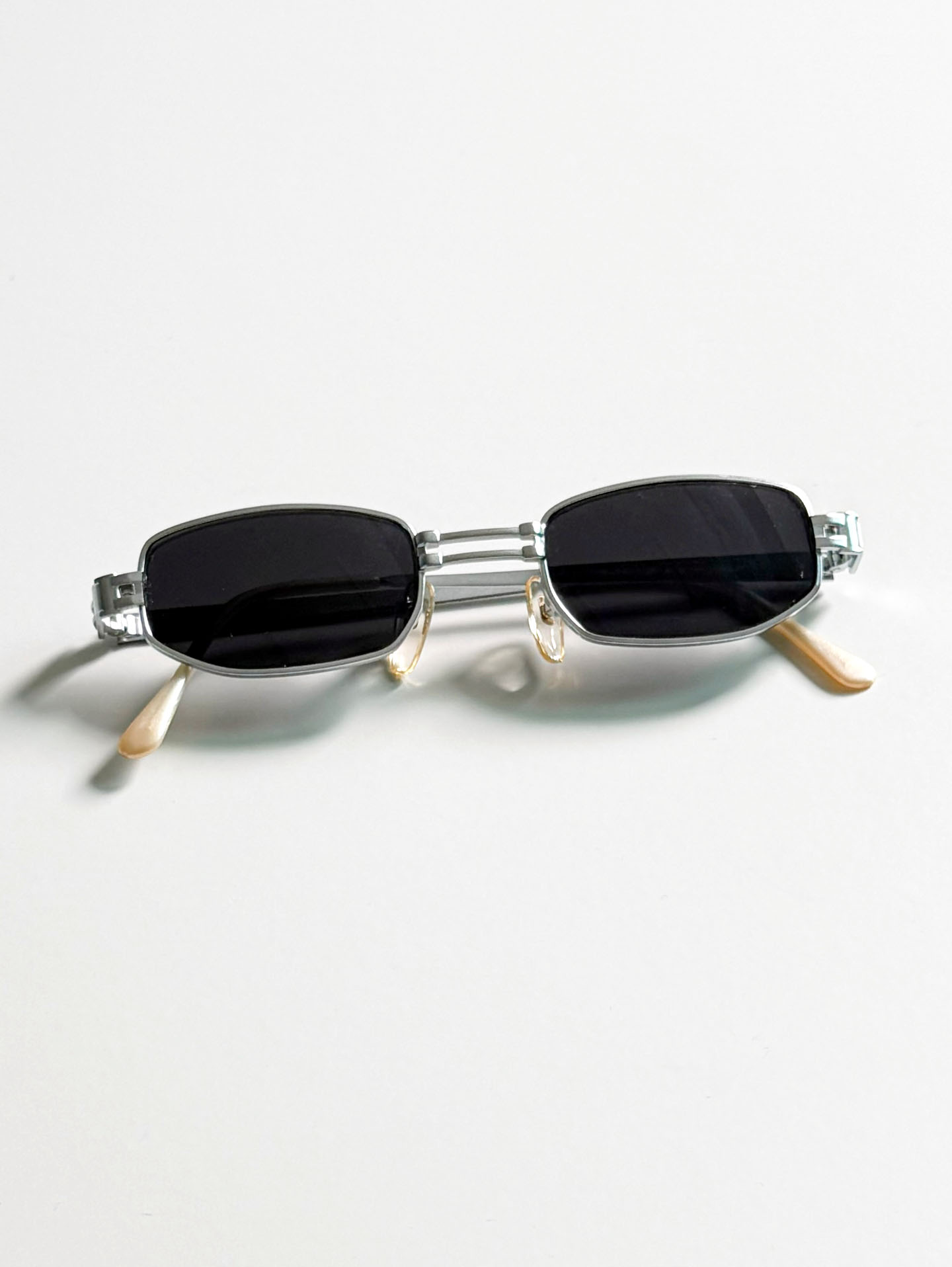 90's SUNNY Silver Metal Slim Square Sunglasse