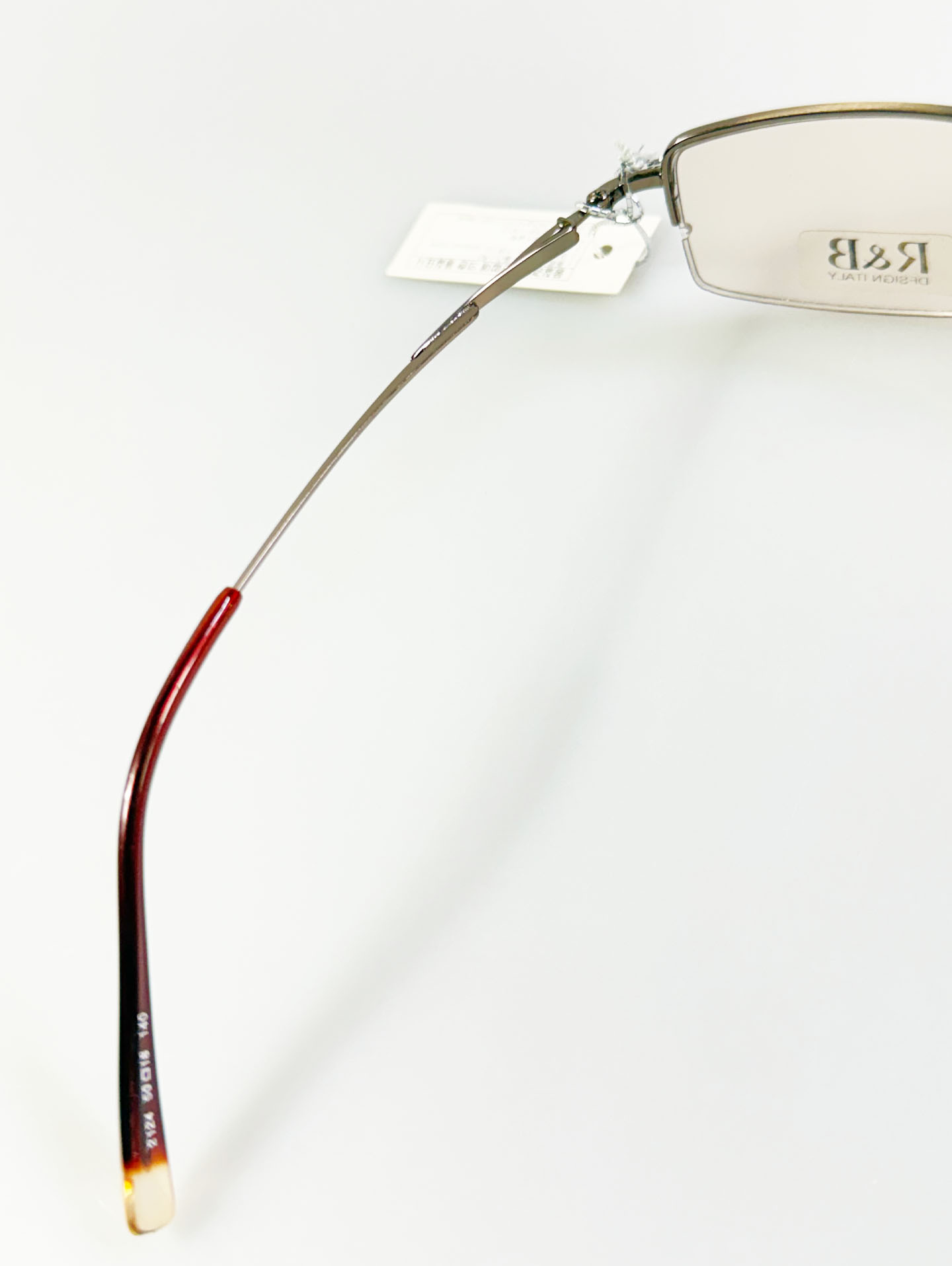 R&B Eyewear Gold Half-Rim Square Metal Frame Glasses