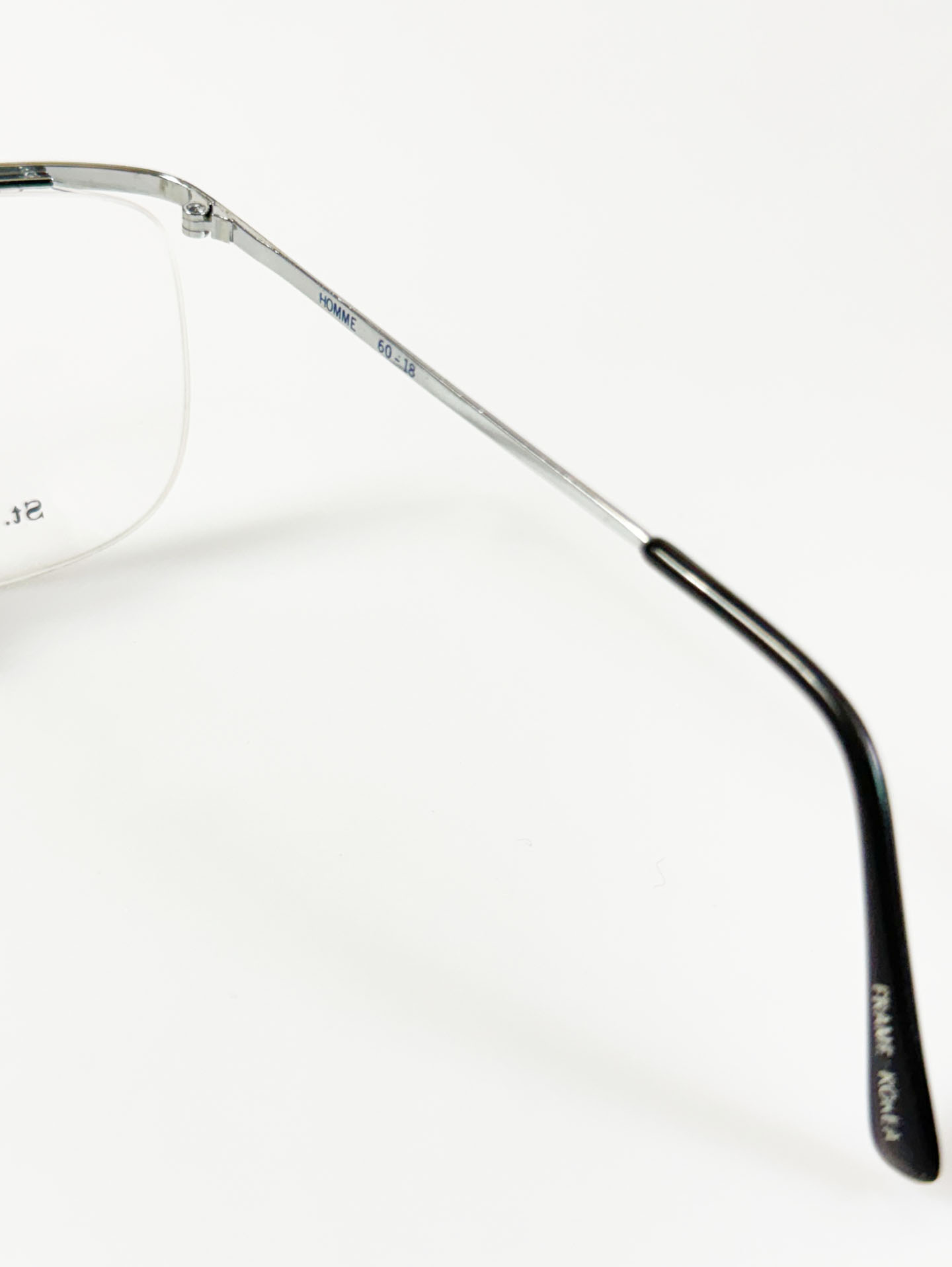 90's St. Moritz Silver Semi-Rimless Boeing Metal Glasses