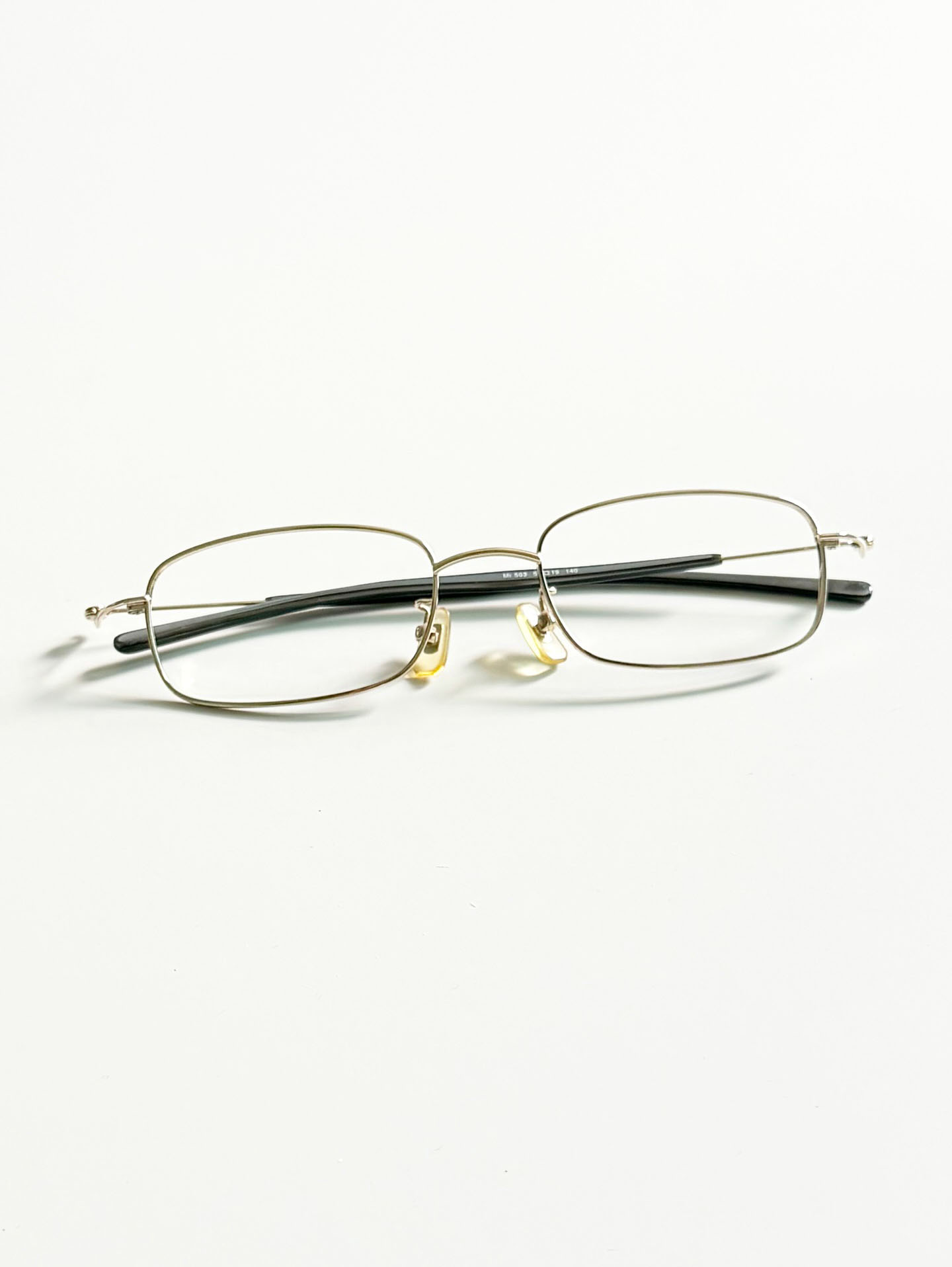 R&B EYEWEAR Gold Slim Square Metal Frame Glasses