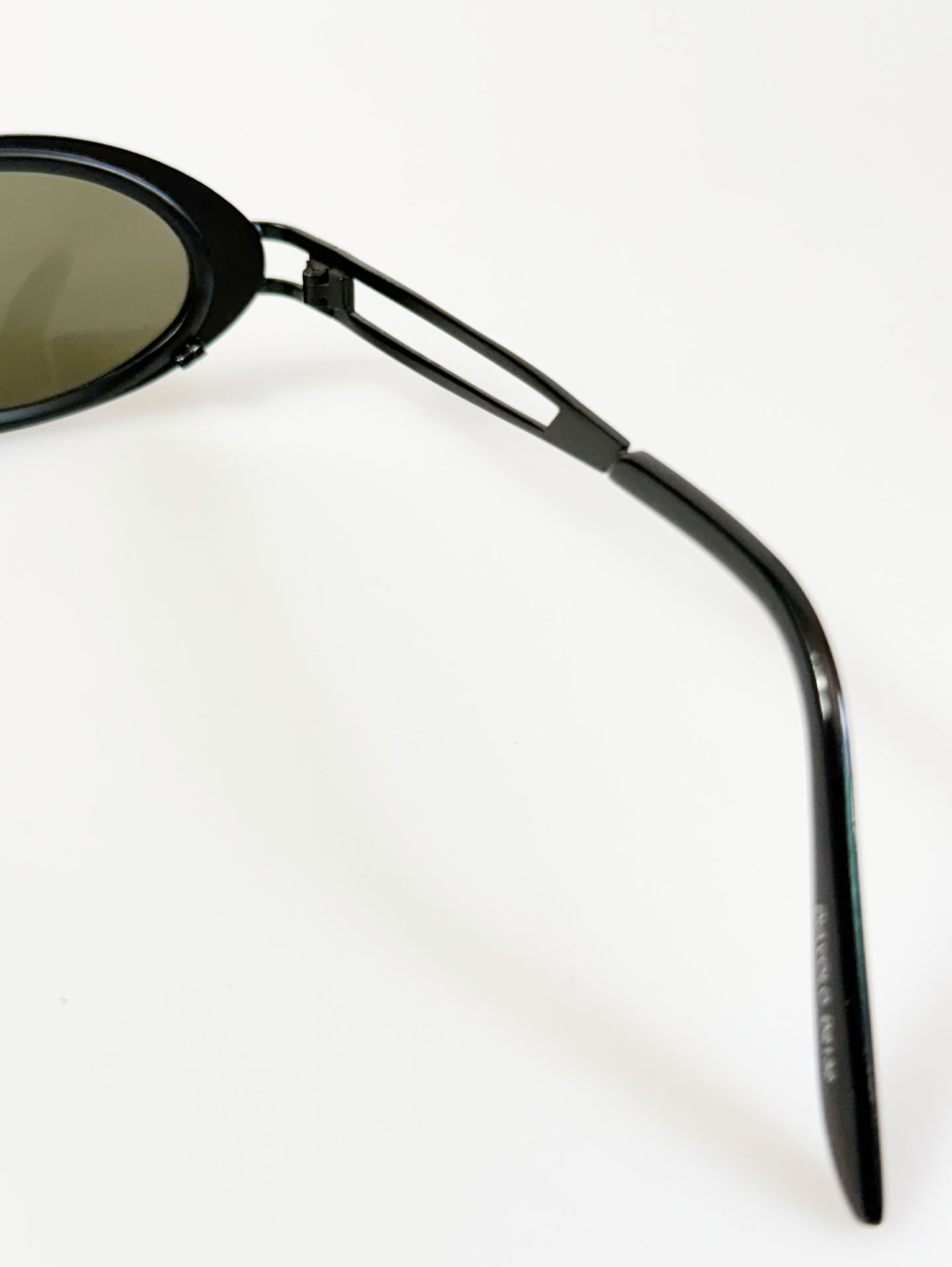 90's DIAVOLO Black Slim Oval Metal Frame Sunglasses