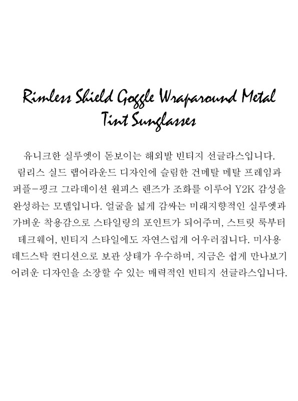 Rimless Shield Goggle Wraparound Metal Tint Sunglasses