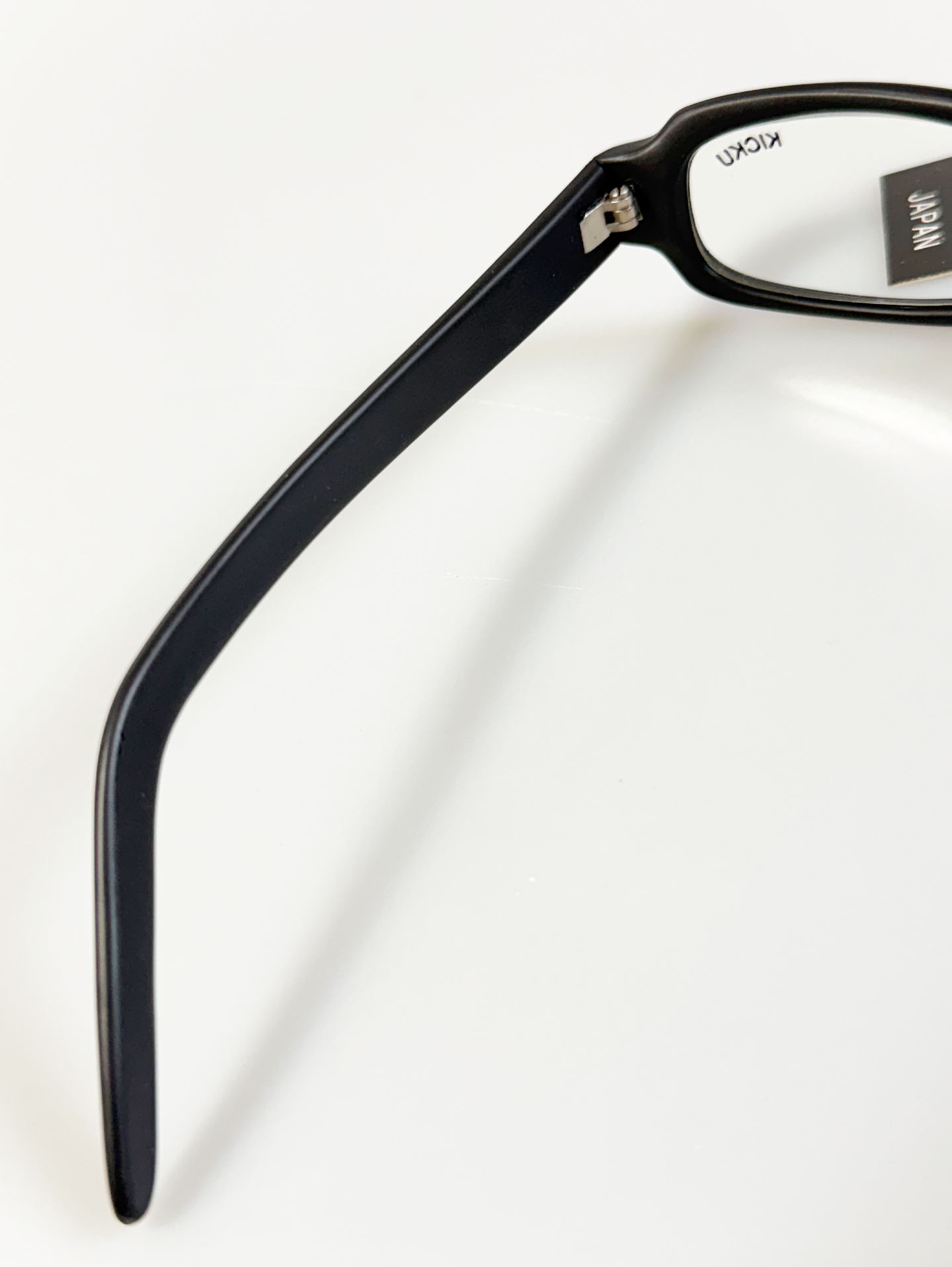 90's KICKU JAPAN Matte Black Square Horn-Rim Glasses
