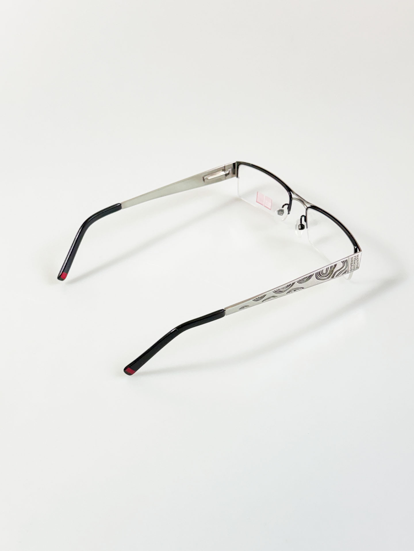 MARITHÉ + FRANÇOIS GIRBAUD Silver Semi-Rimless Square Metal Frame Glasses