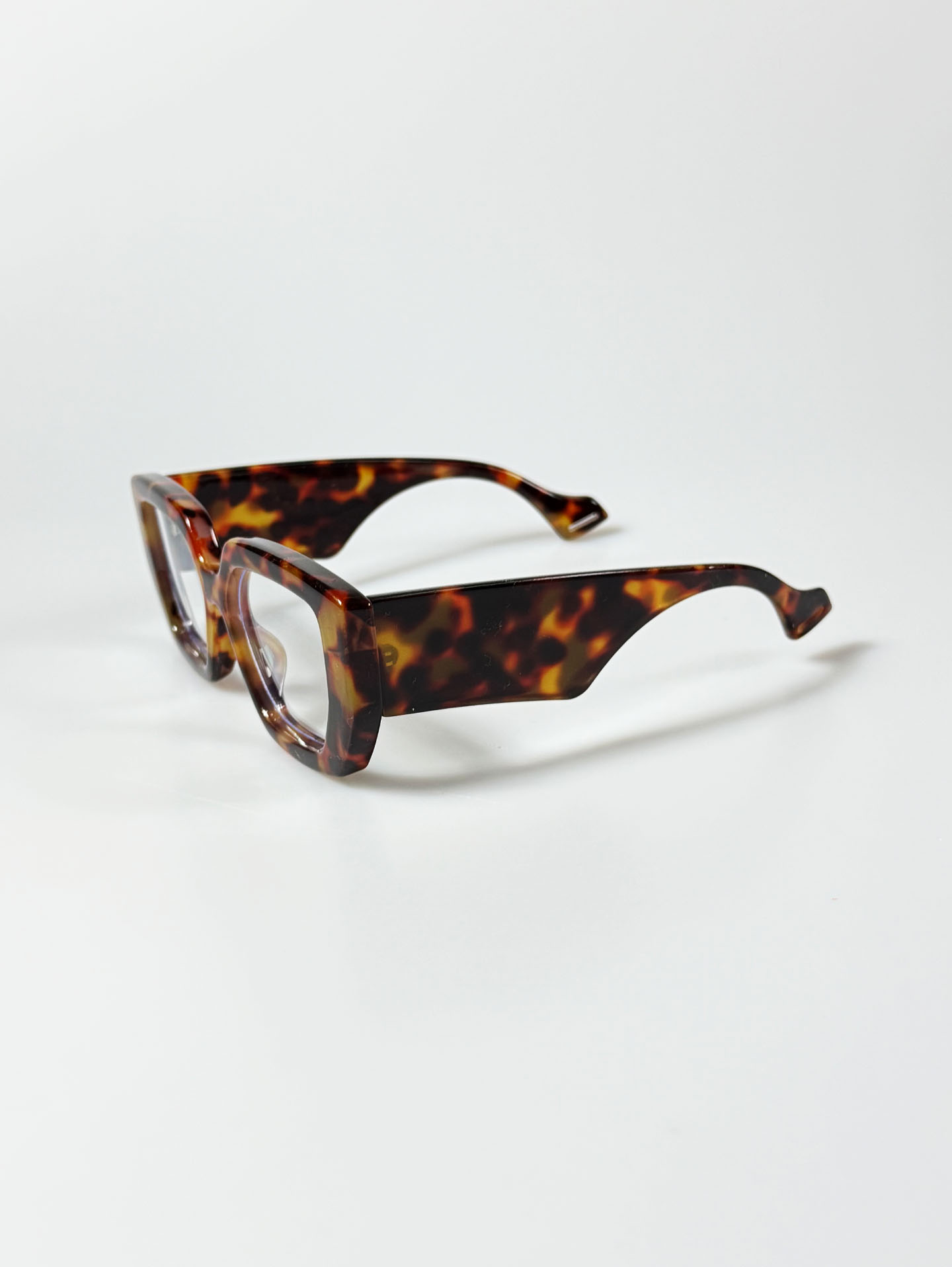 Tortoiseshell Oversized Bold Square Clear Lens Sunglasses