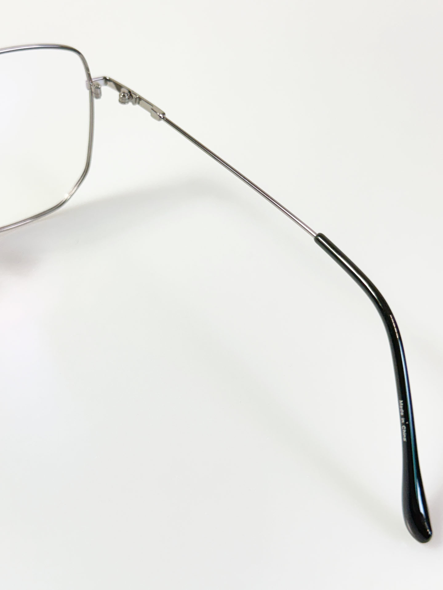 Dark Silver Oversized Square Metal Frame Glasses