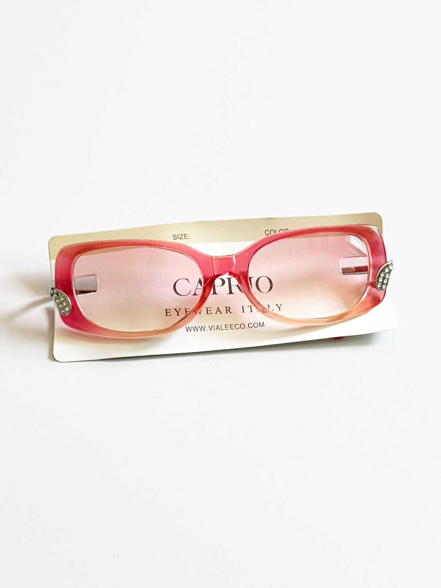 CAPRIO Pink Gradient Bold Square Tinted Sunglasses