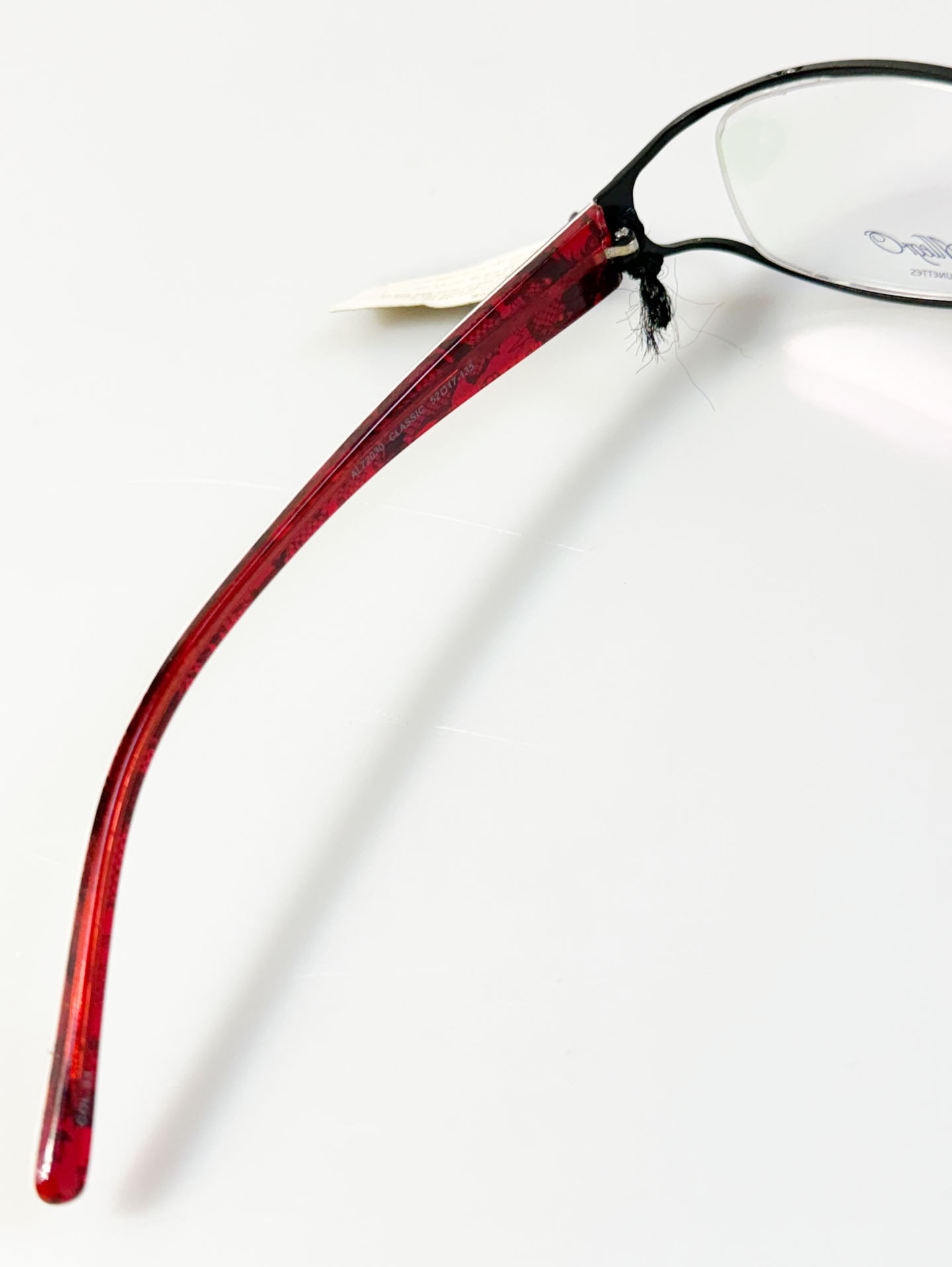 ALLEGRO Black Metal Slim Square Frame Glasses