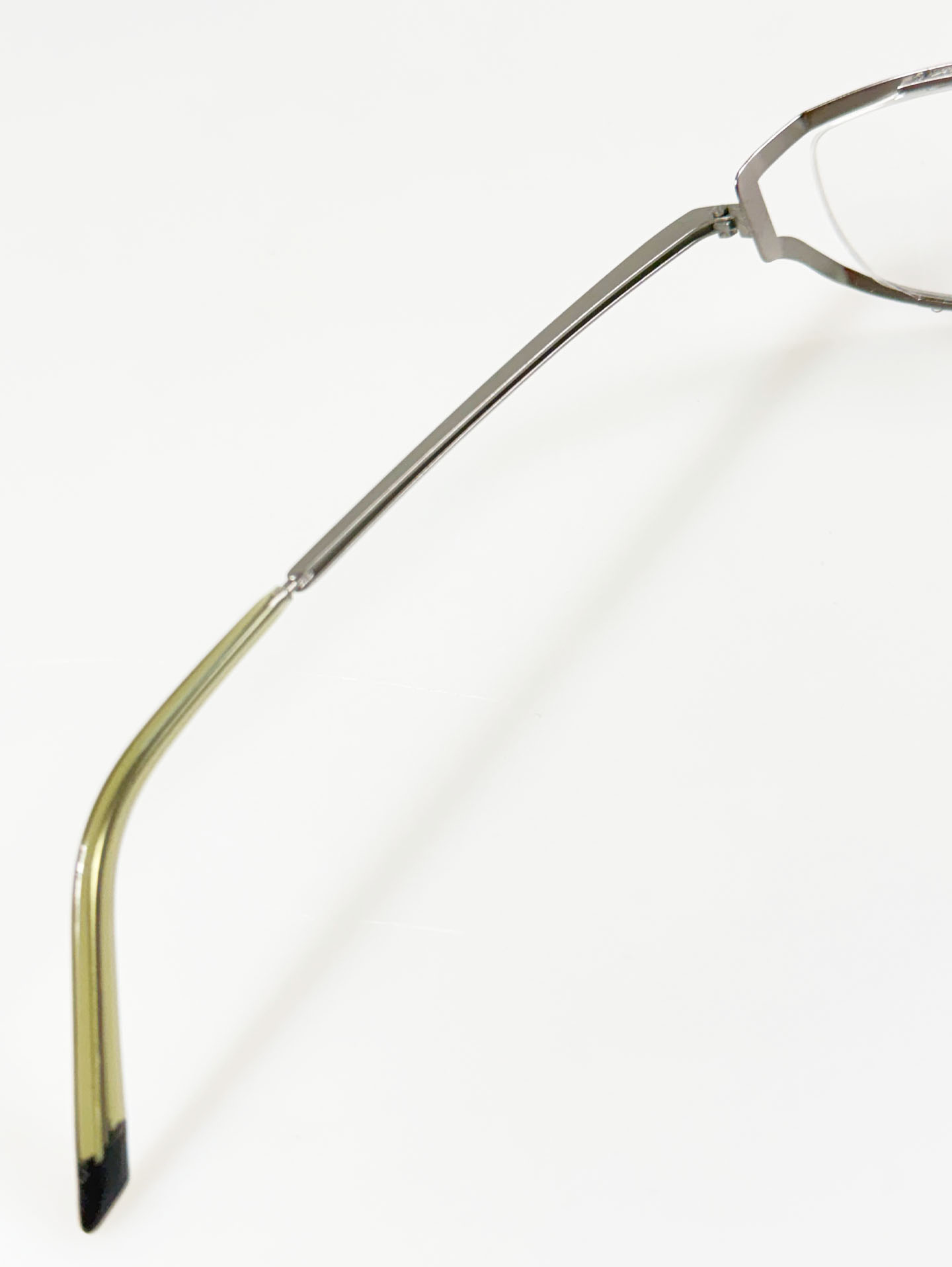 Eye’DC Silver Sculpted Slim Oval Metal Glasses