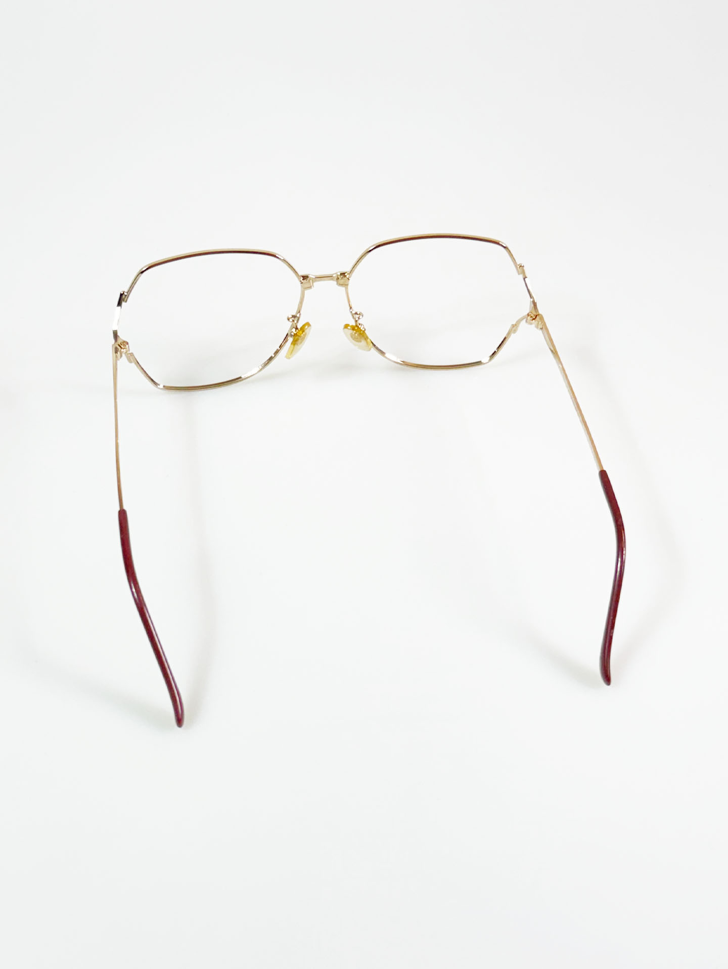 90's SJ STAR Gold-Tone Geometric Metal Frame Glasses