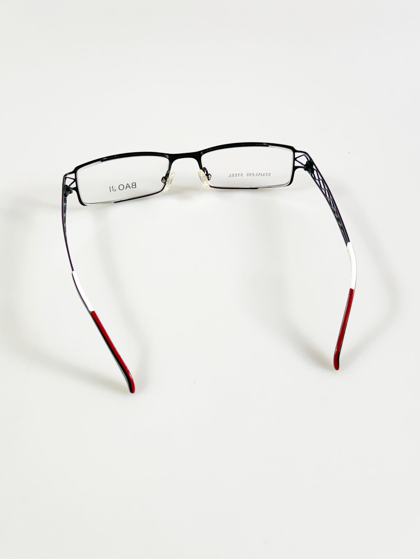 BAO JI Black Slim Square Metal Glasses