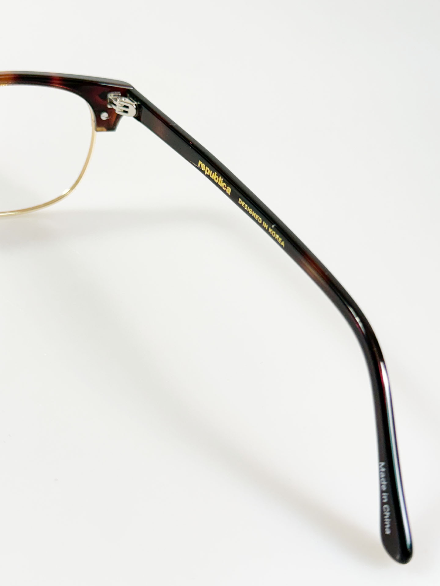 REPUBLICA Tortoiseshell Browline Combination Glasses