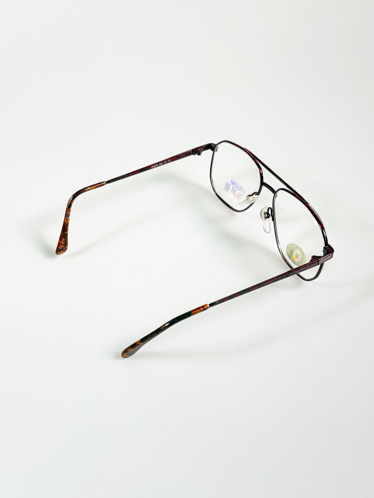90's PARIM Brown Marble Metal Square Boeing Frame Glasses