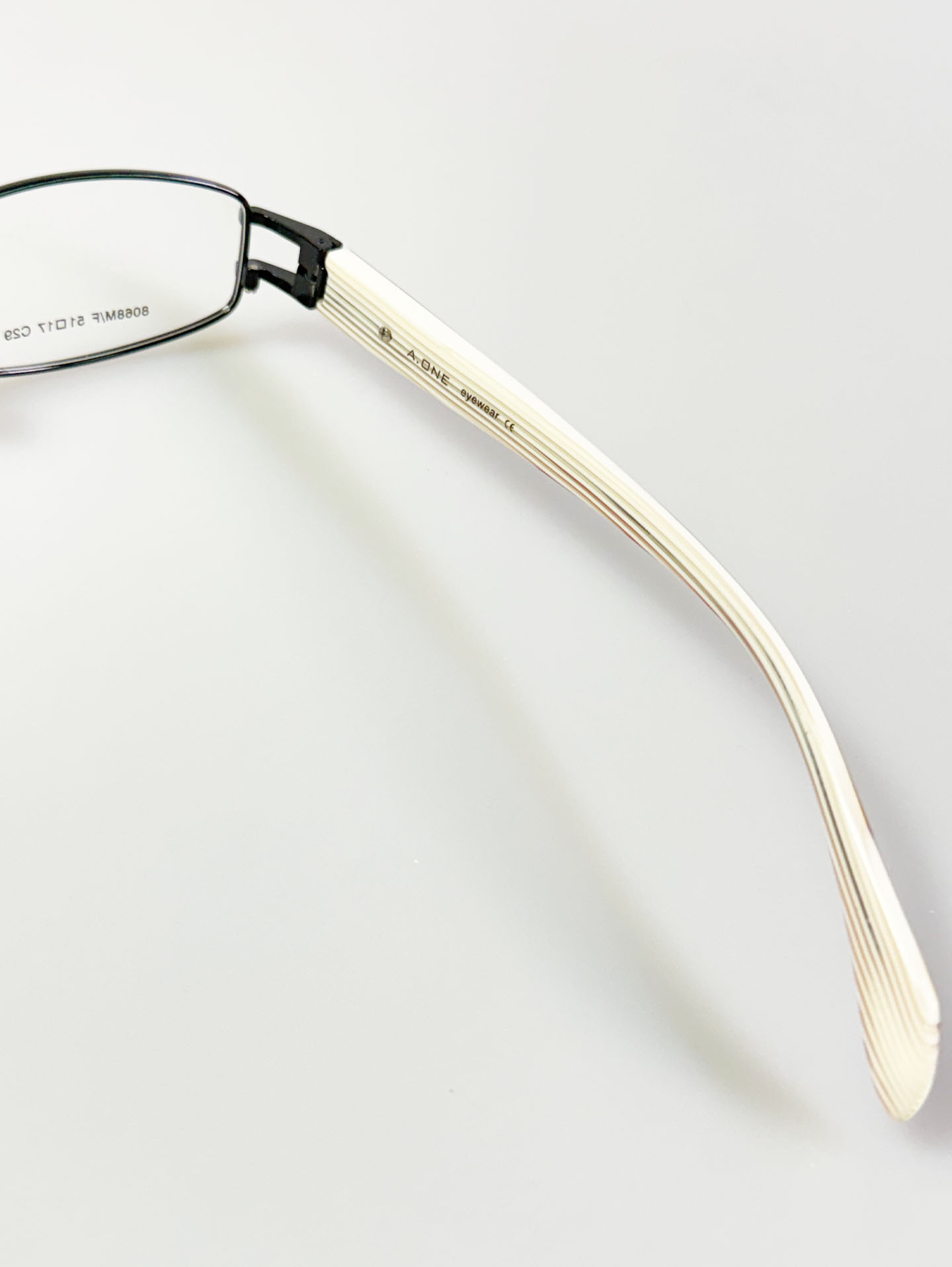 A.ONE Black Slim Square Metal Glasses