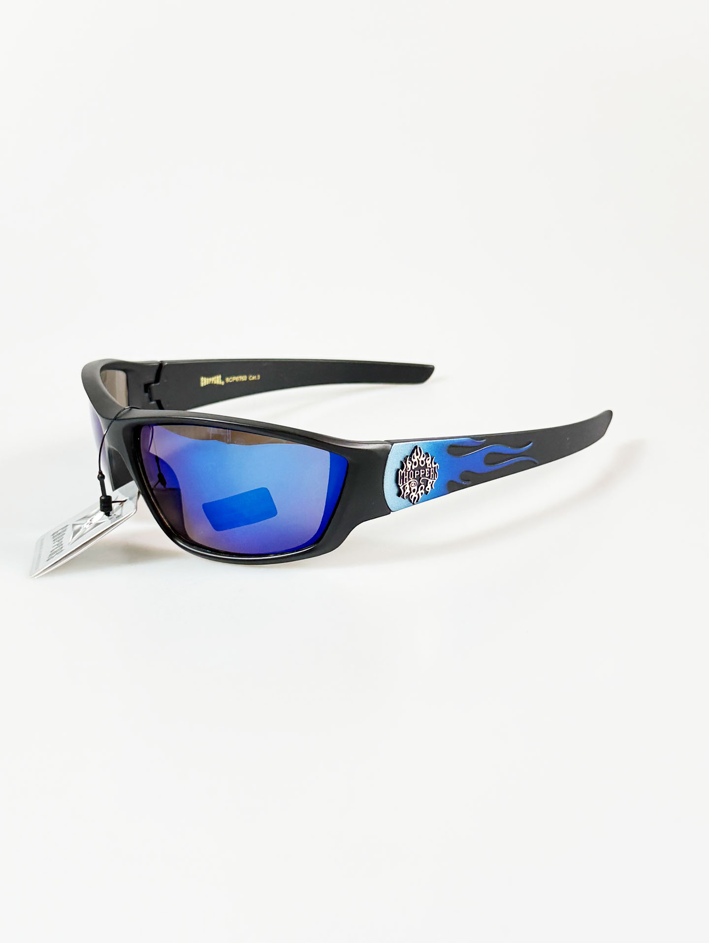 CHOPPERS Wraparound Matte Black Square Frame Sunglasses