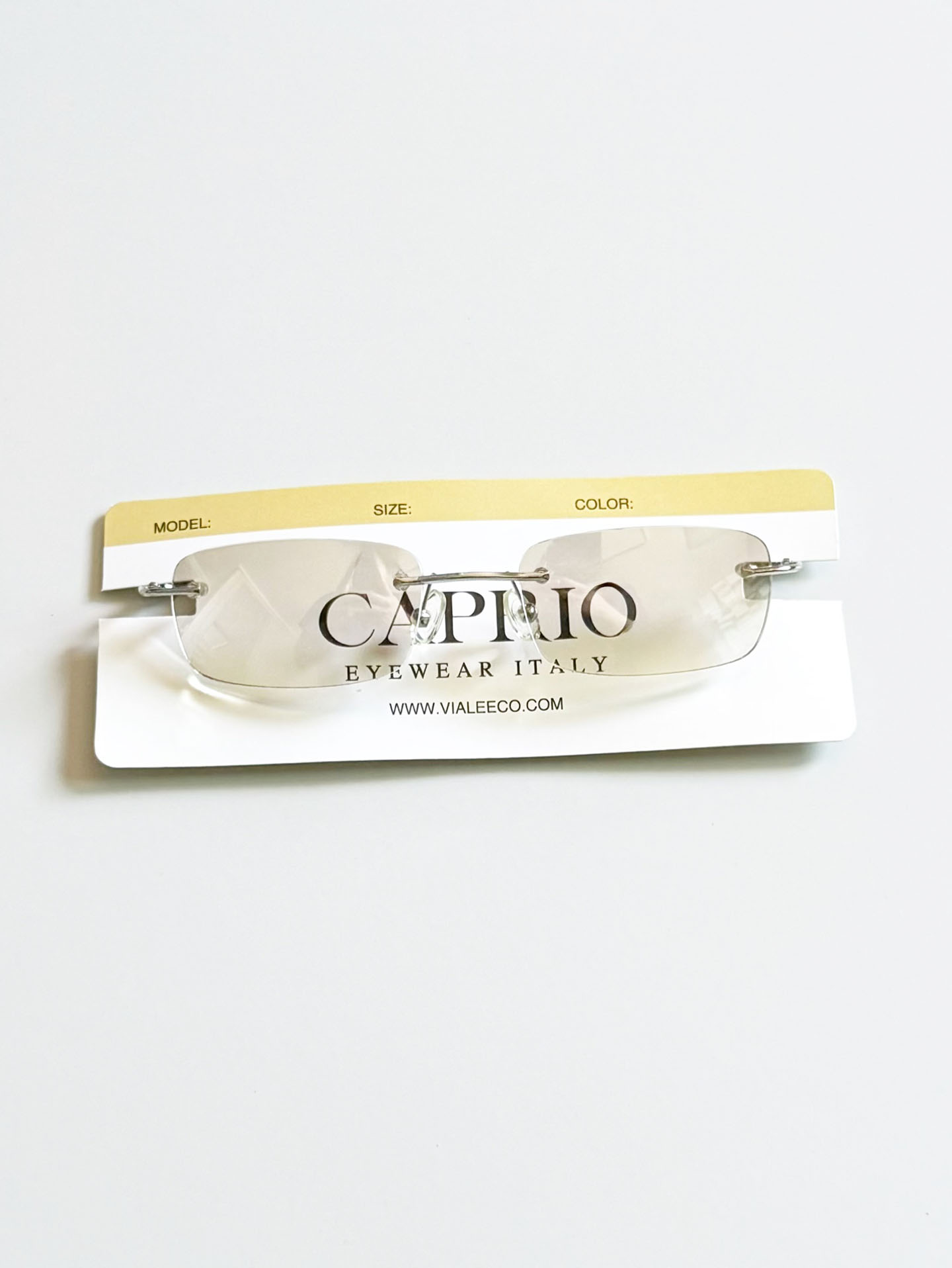 CAPRIO Rimless Square Metal Tinted Sunglasses