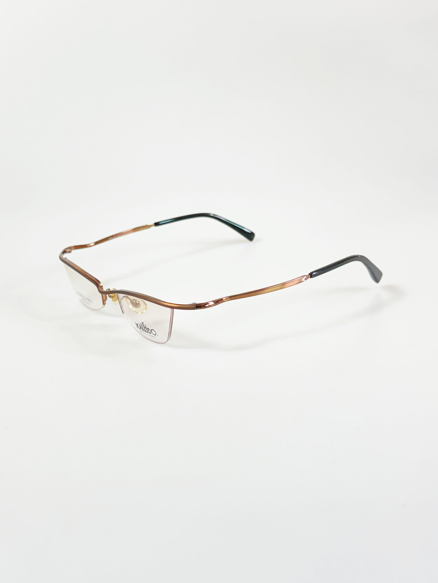 KALEIDO Bronze Half-Rim Square Metal Frame Glasses