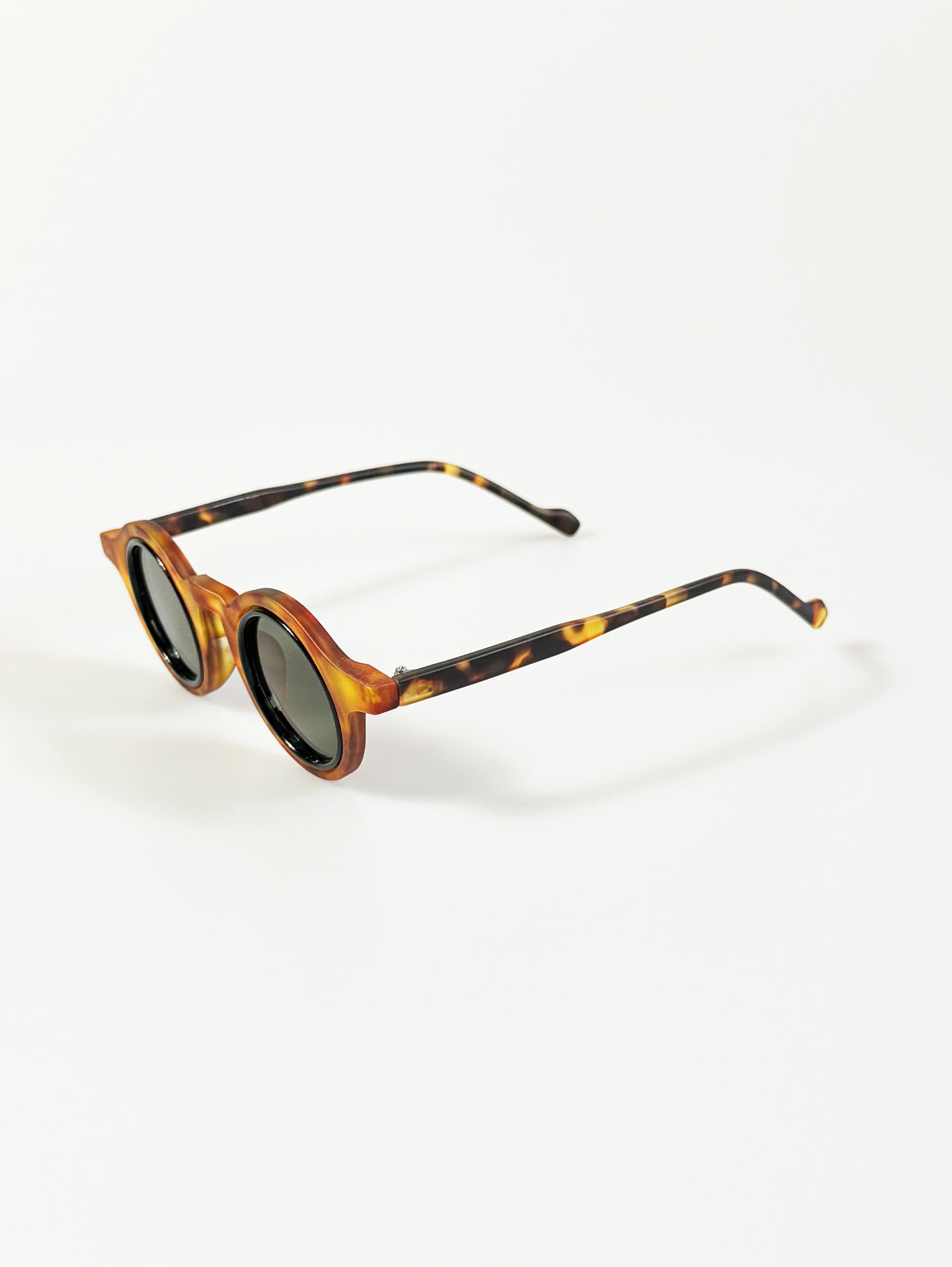 Matte Tortoiseshell Bold Round Frame Sunglasses