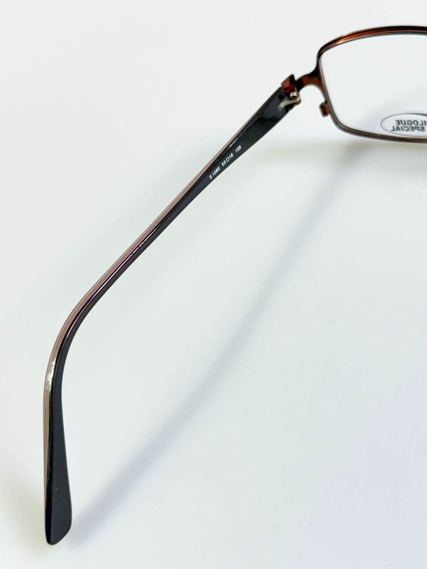 EPILOGUE Brown Slim Square Metal Glasses