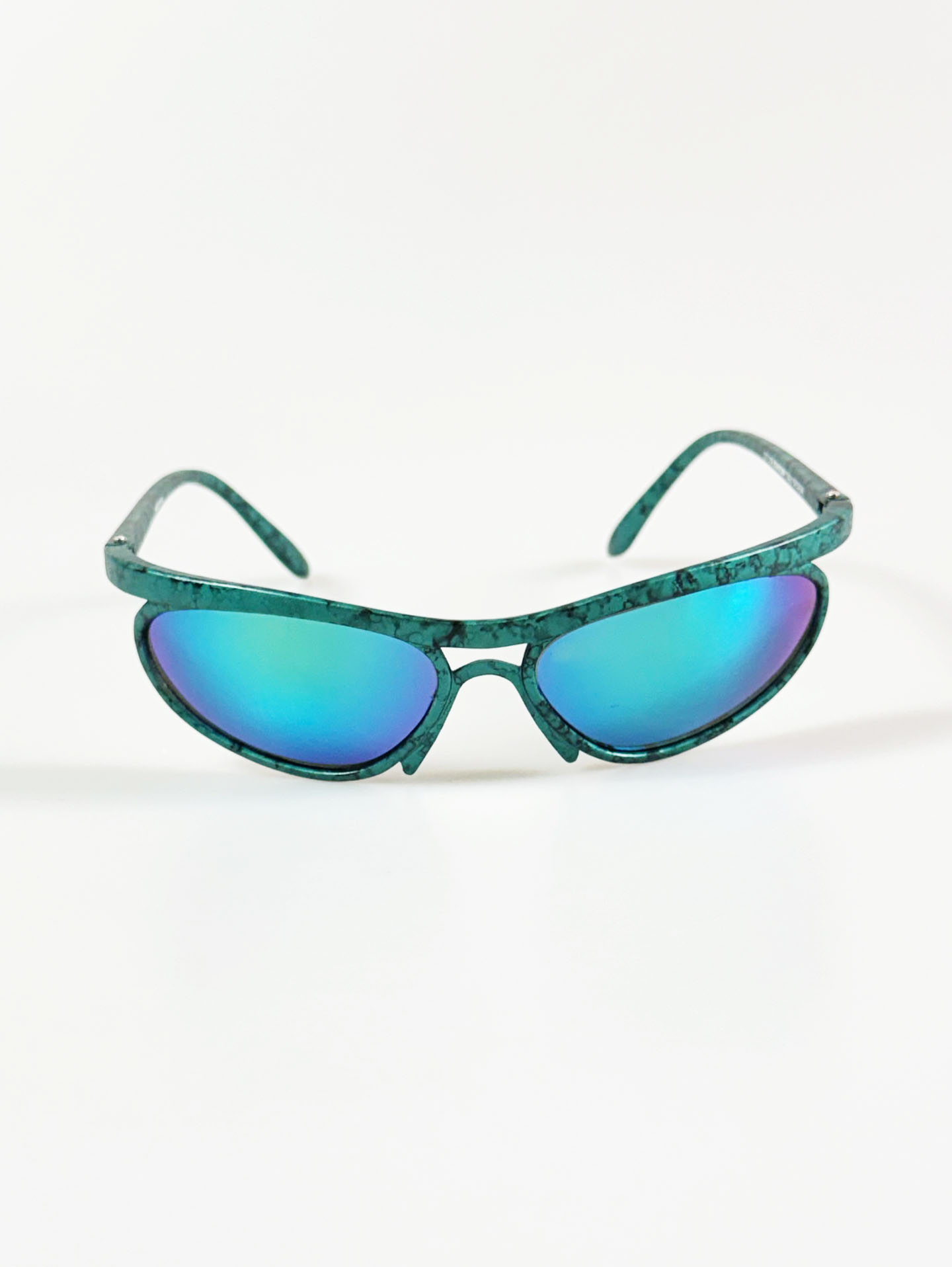 90’s KANTLON Green Marble Wraparound Sunglasses