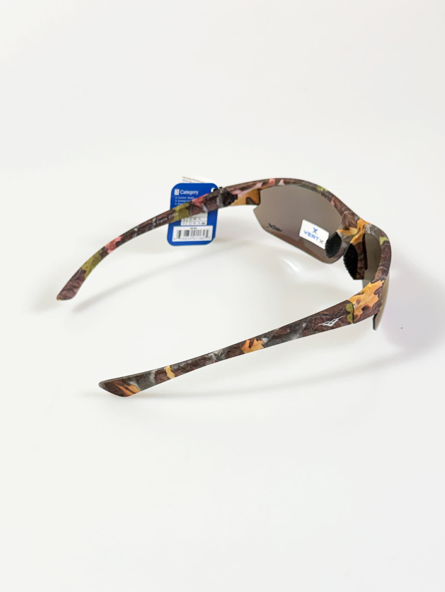 VERTX Realtree Pattern Wraparound Half-Rim Mirrored Sunglasses